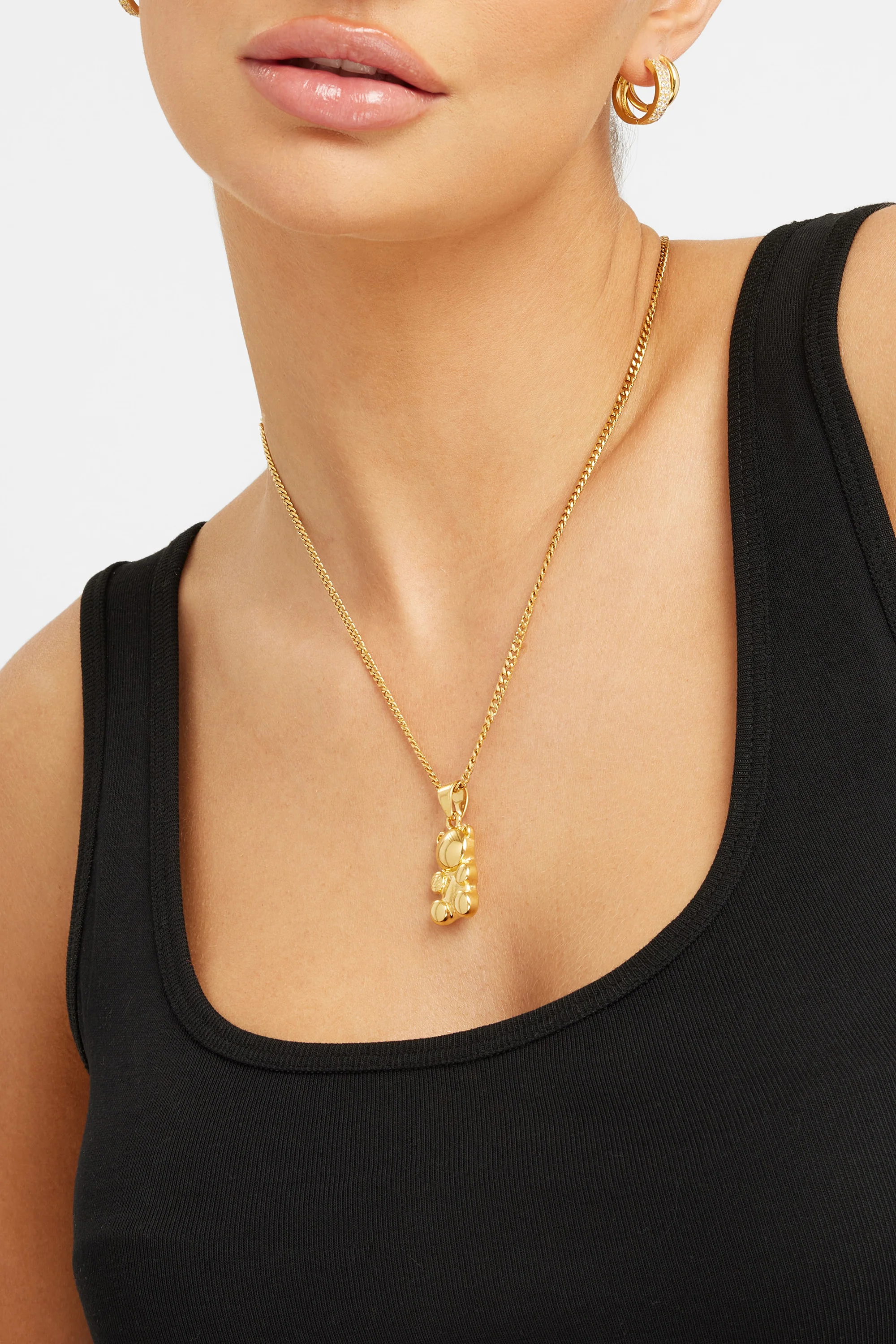 3mm Cernucci Bear Cuban Chain Necklace - Gold - Image 2