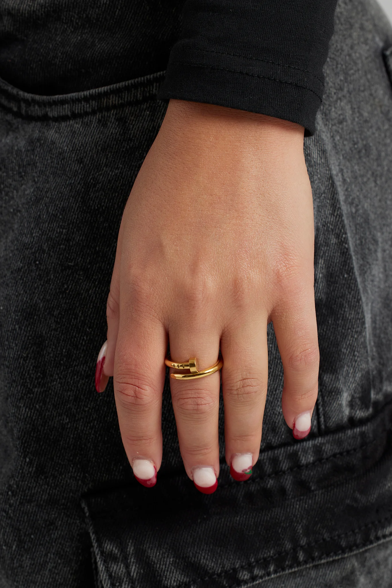 3mm Gold Plated Polished Twist Ring - Image 2