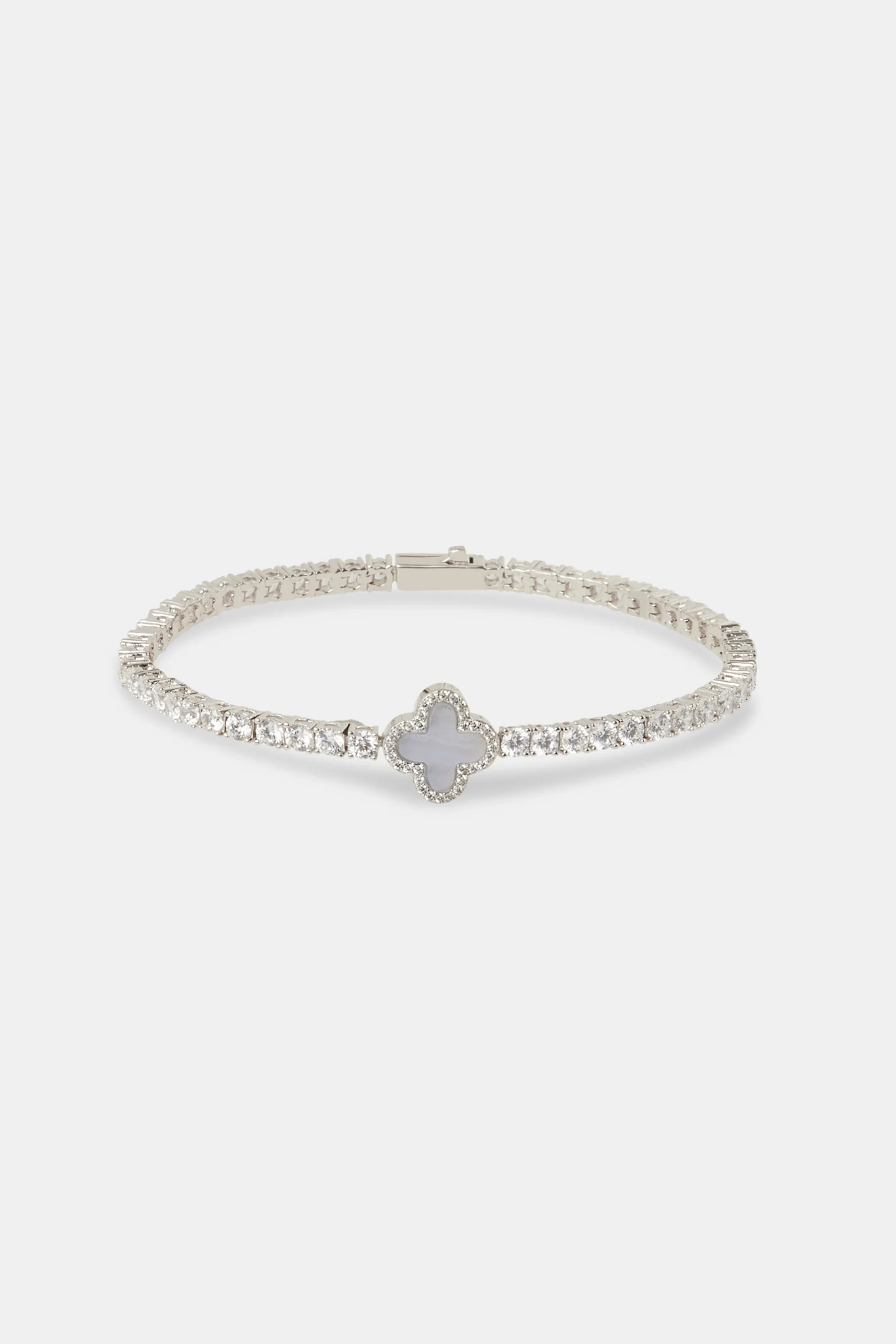 3mm Motif Purple Agate Tennis Bracelet - White - Image 2