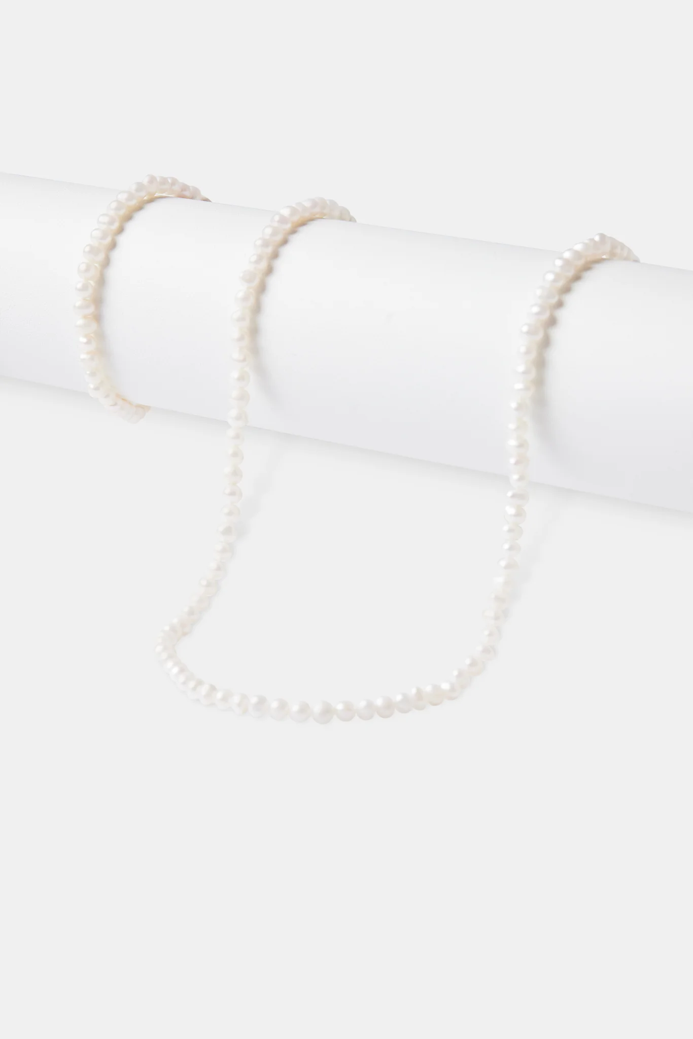 4mm Pearl Chain & Bracelet - White - Image 2