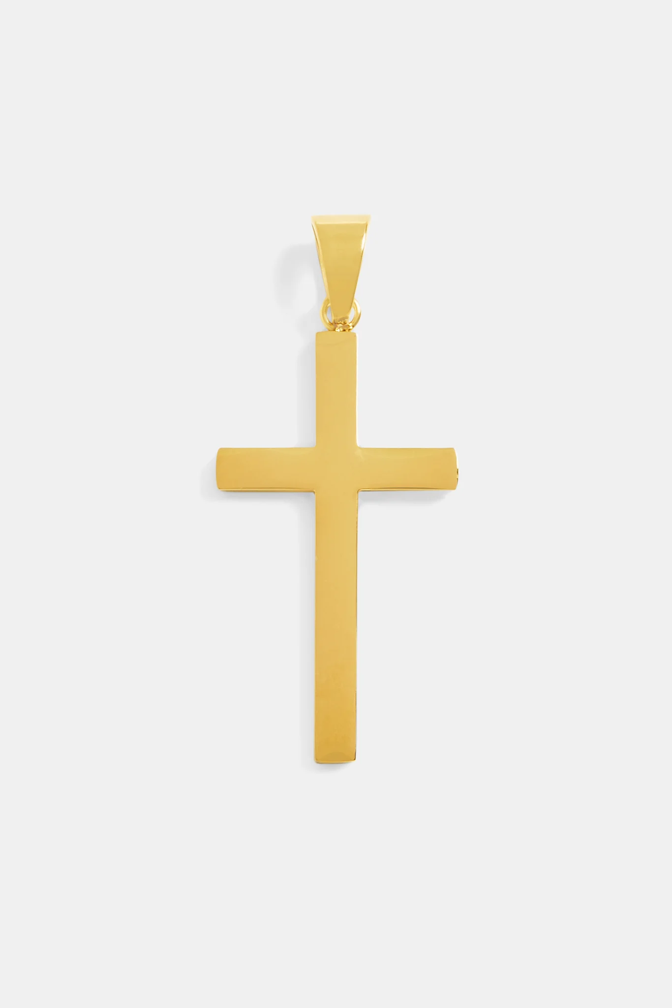 50mm Large Gold Plated Polished Cross Pendant - Image 2