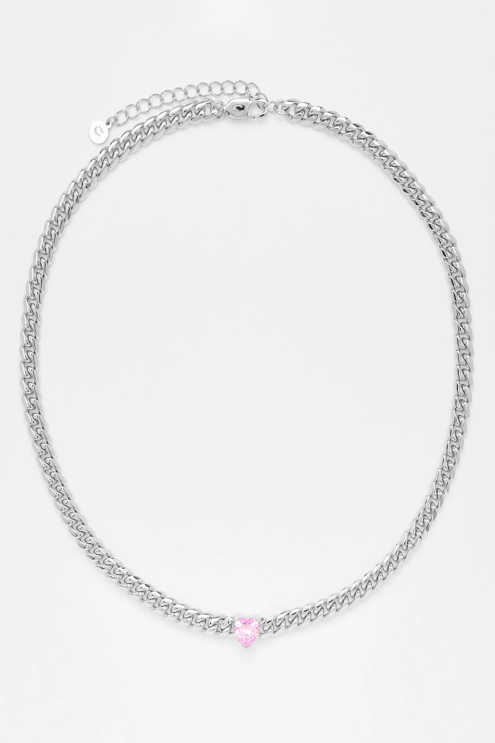5mm Cuban Chain With Heart Stone