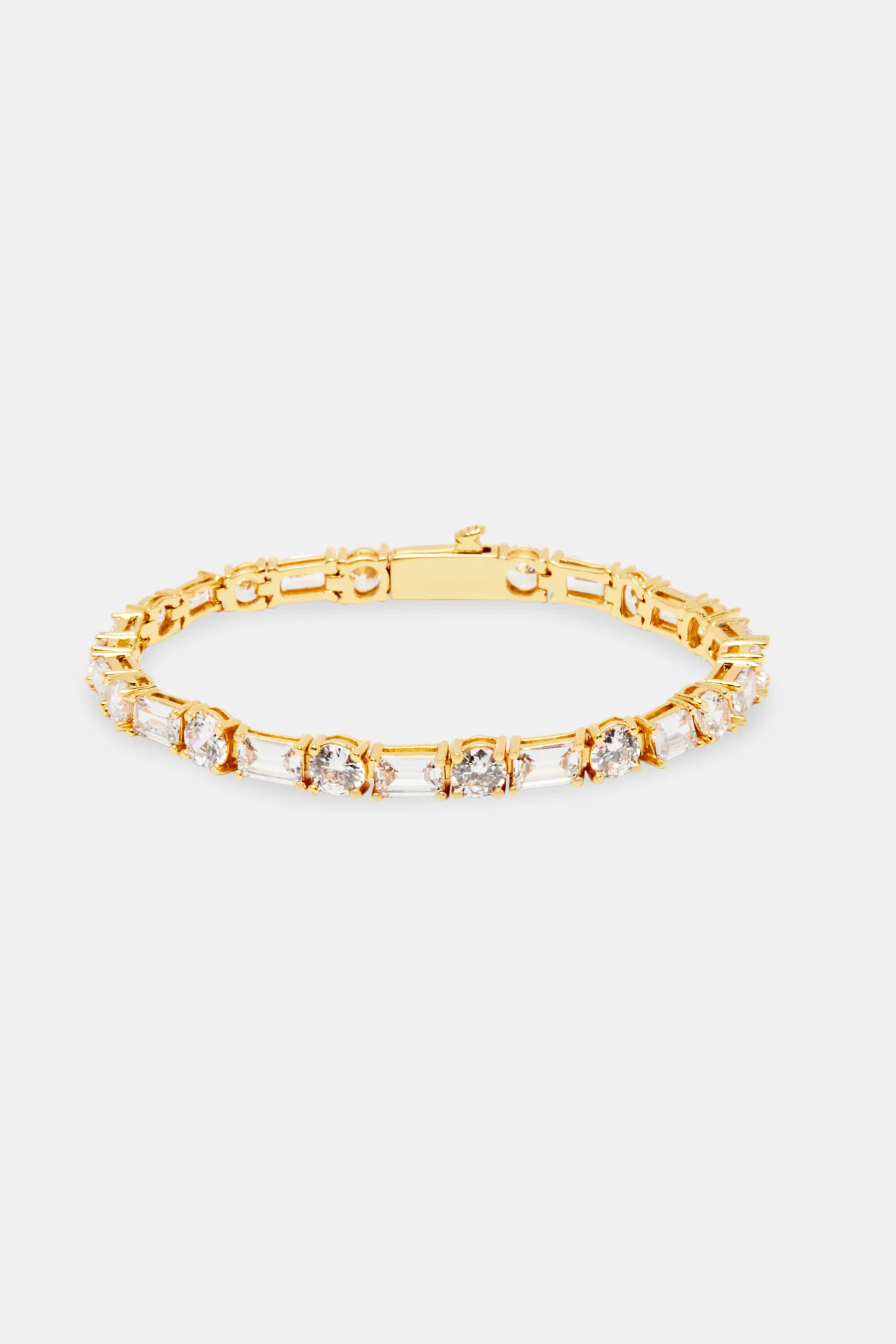 5mm Gold Plated Round & Rectangular Tennis Chain - Image 2