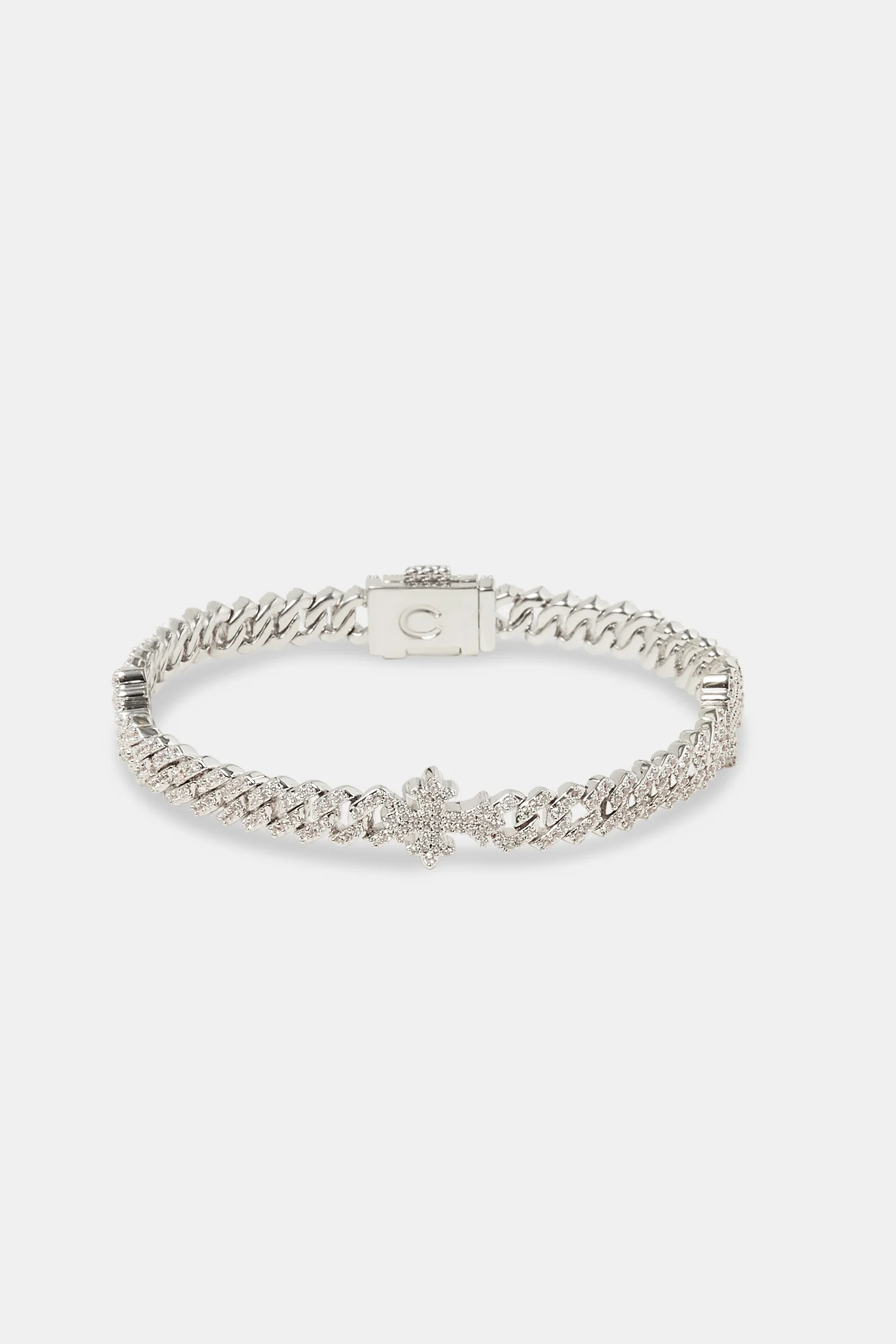 Iced Cross & Cuban Bracelet - 5mm - Image 2