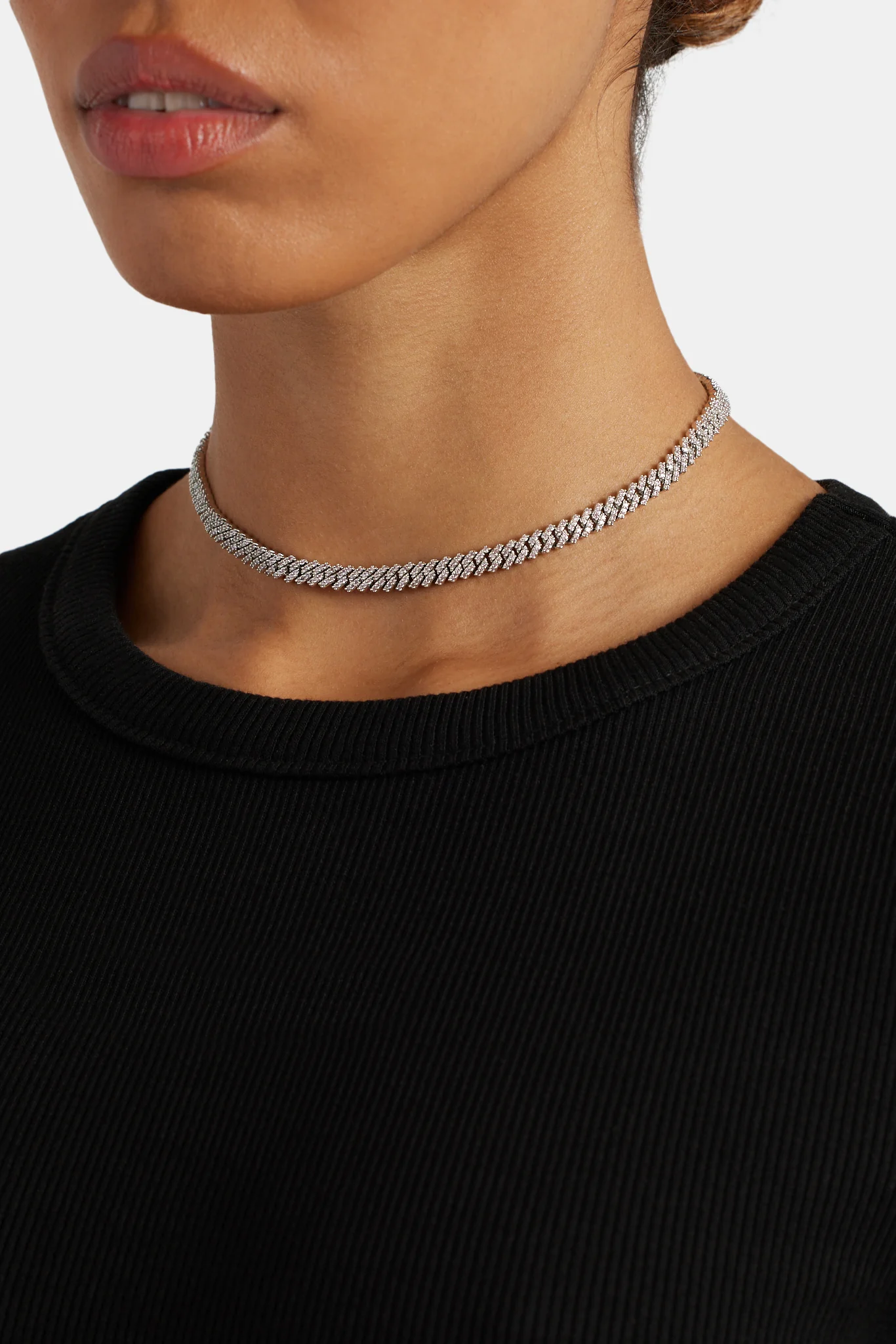 5mm Iced Pink Prong Chain Choker - Image 4