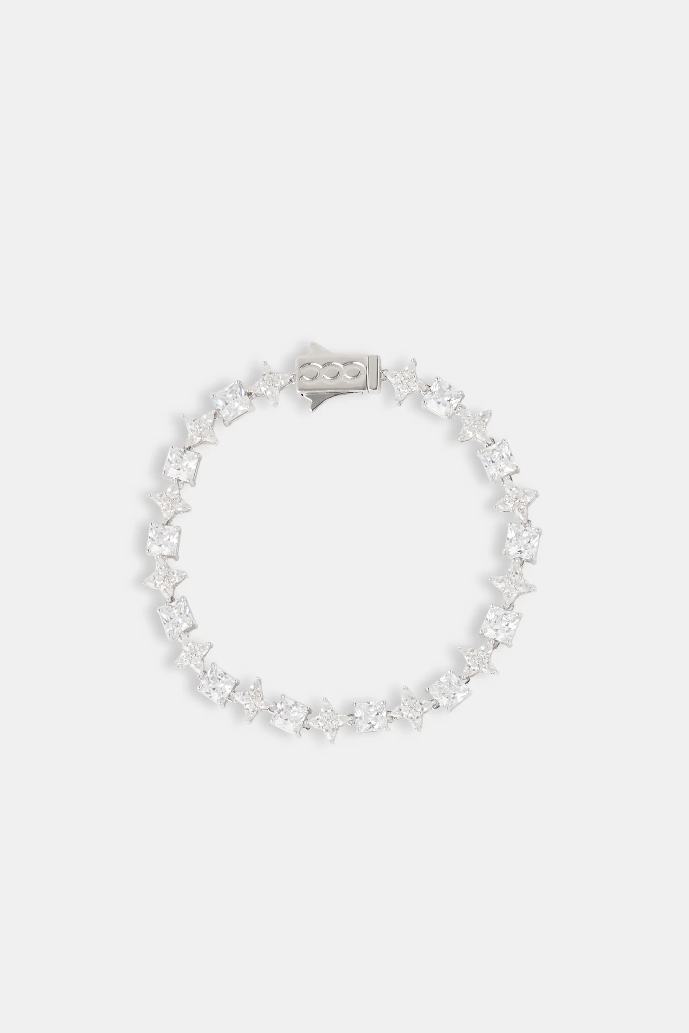 5mm Star & Square Alternating Bracelet - White - Image 2