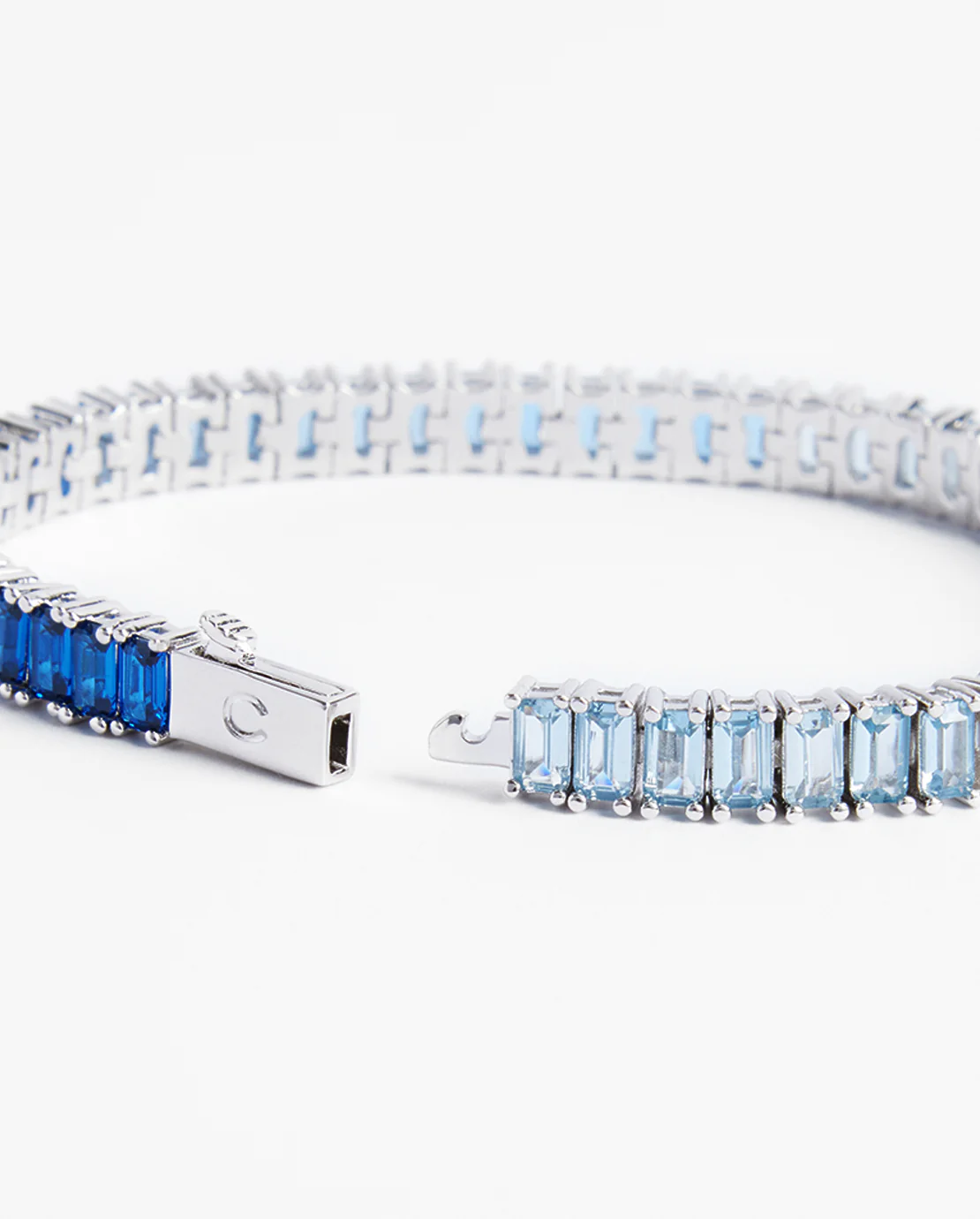 6mm Blue Ombre Tennis Baguette Bracelet - Image 3