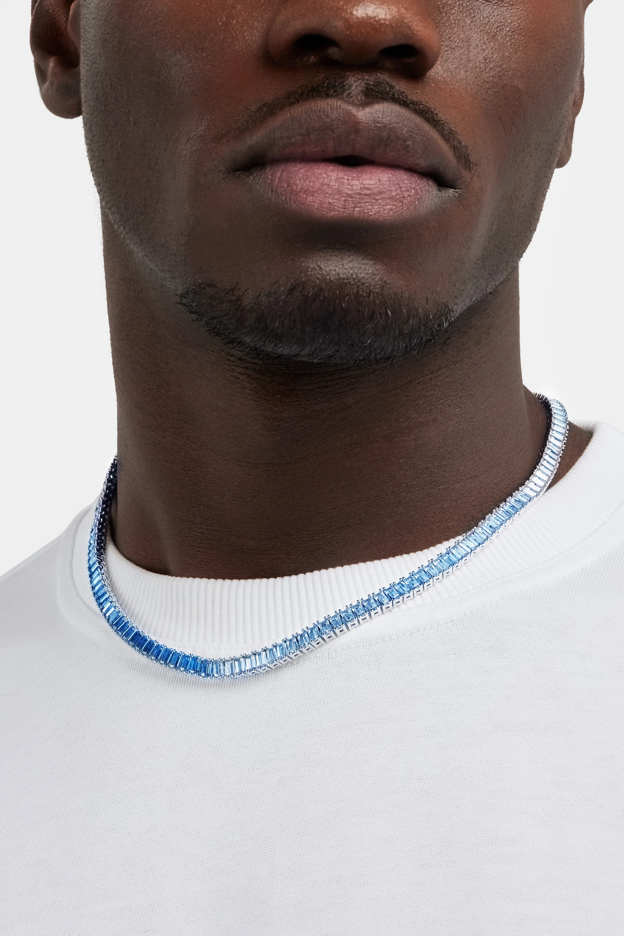 6mm Blue Ombre Tennis Baguette Chain + Bracelet Bundle - Image 2