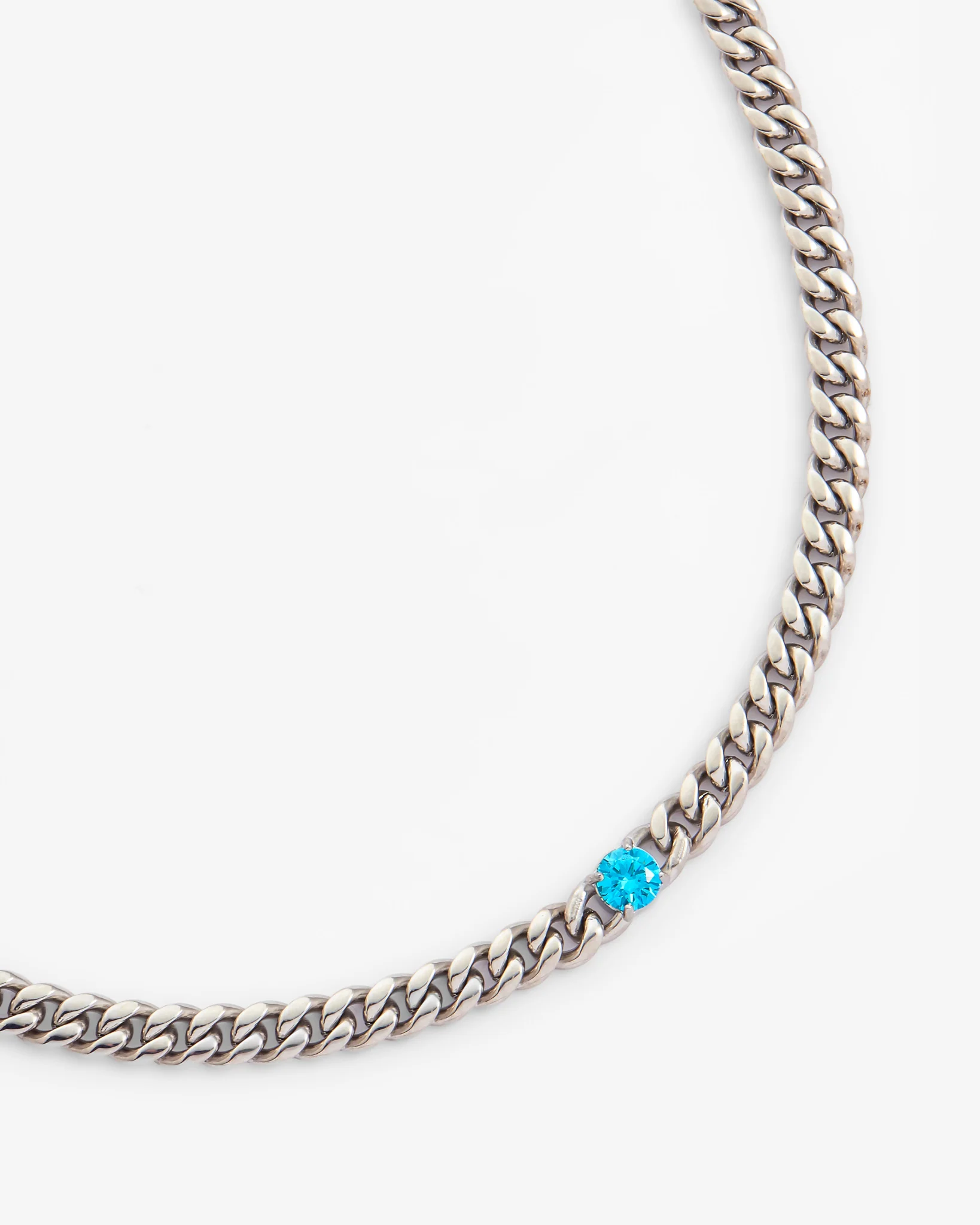 6mm Blue Stone Cuban Chain - Image 2