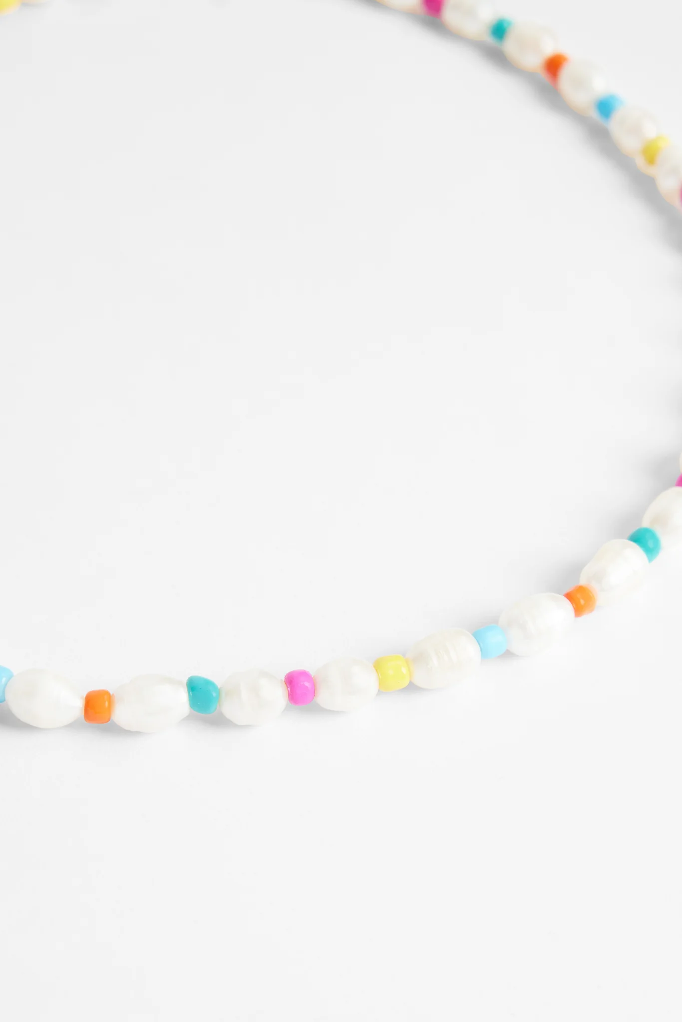 6mm Colourful Bead & Freshwater Pearl Necklace - Image 3
