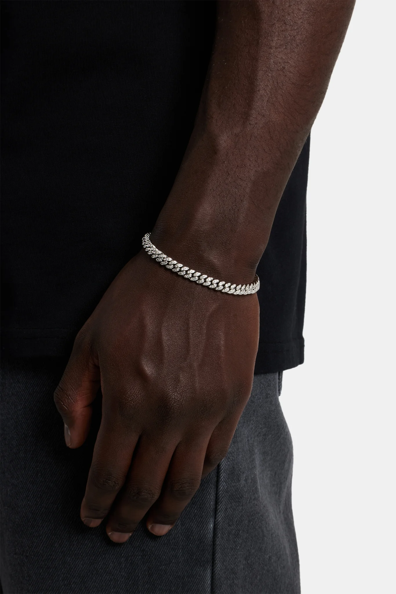 Iced Cuban Bracelet - 6mm - White - Image 2