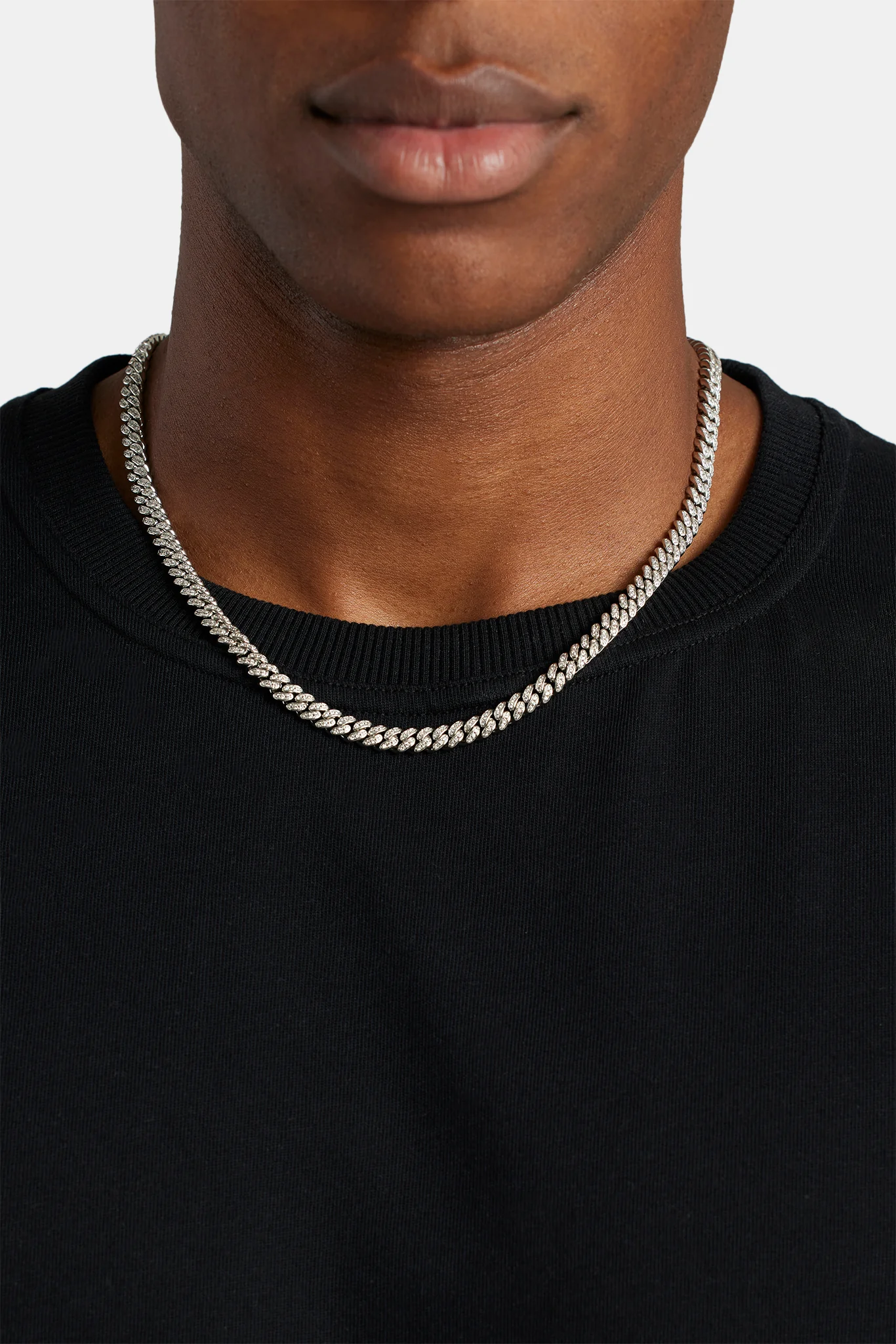 Iced  Cuban Chain - 6mm - White