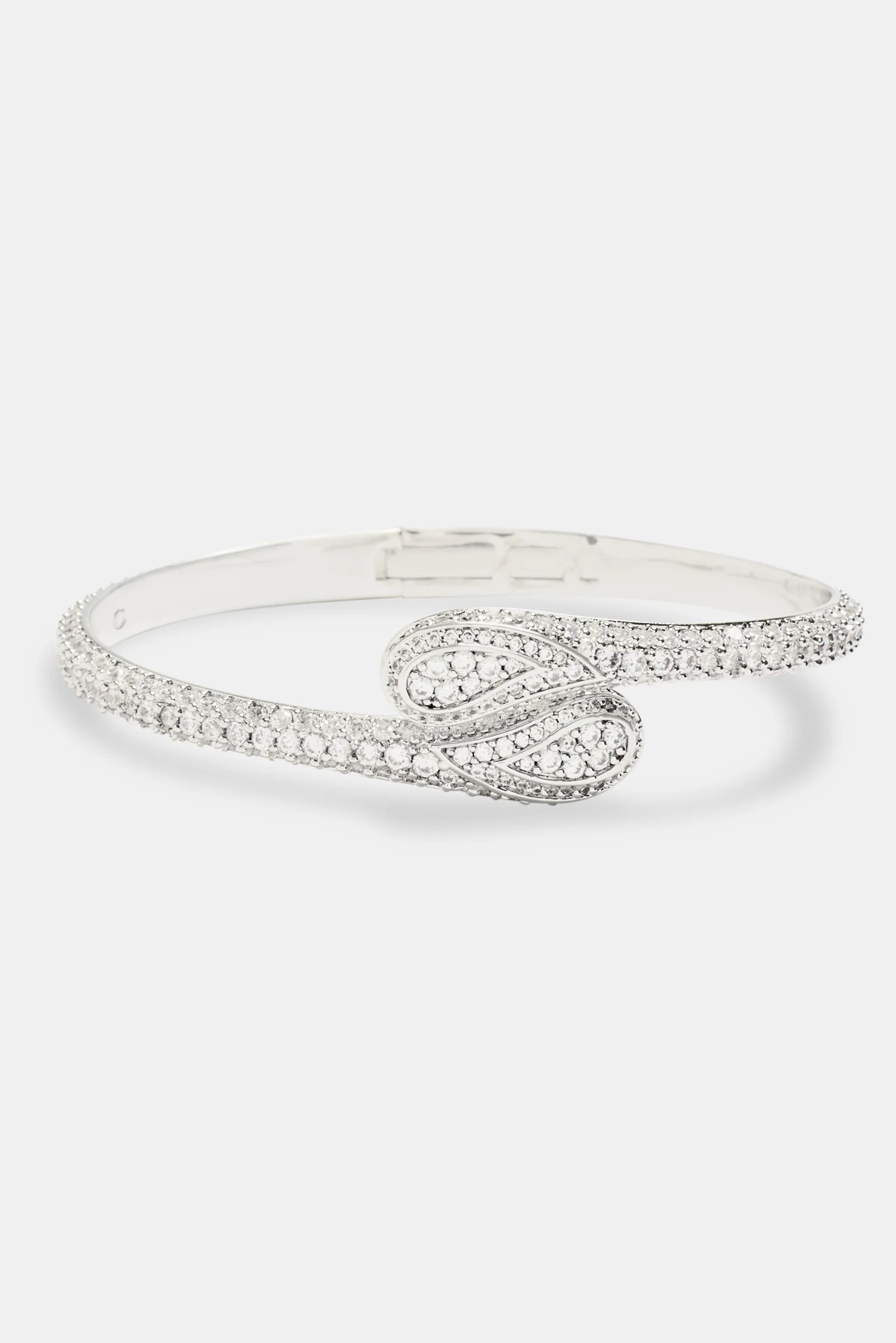 6mm Iced CZ Pave Paisley Bangle - Image 2