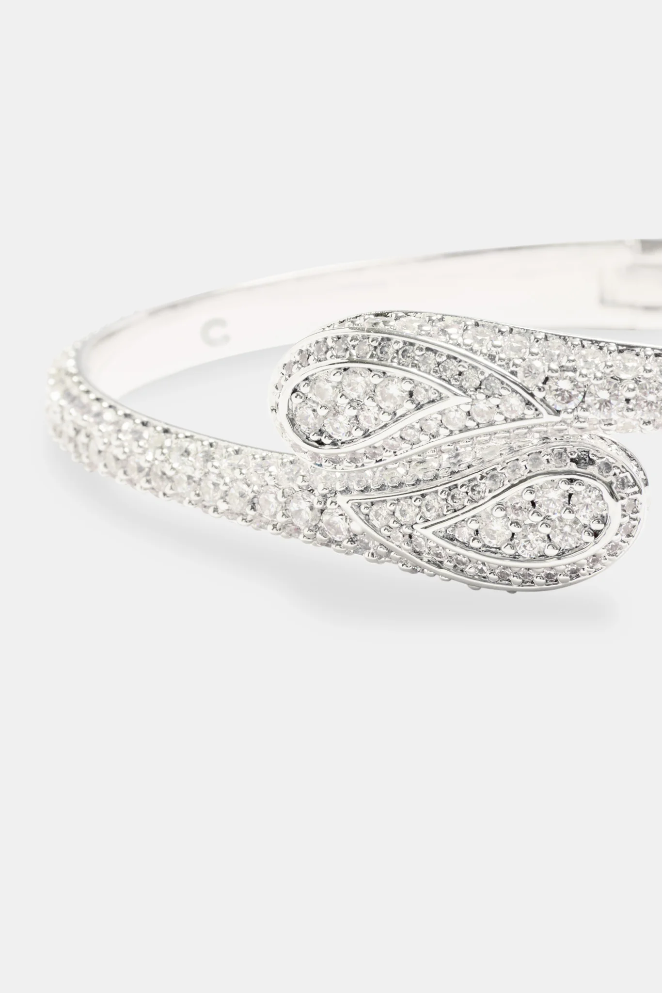 6mm Iced CZ Pave Paisley Bangle - Image 3