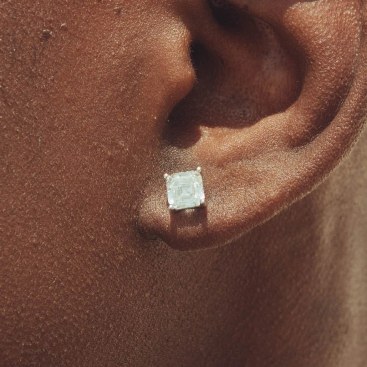 6mm Square Cut Stud Earrings - Image 3