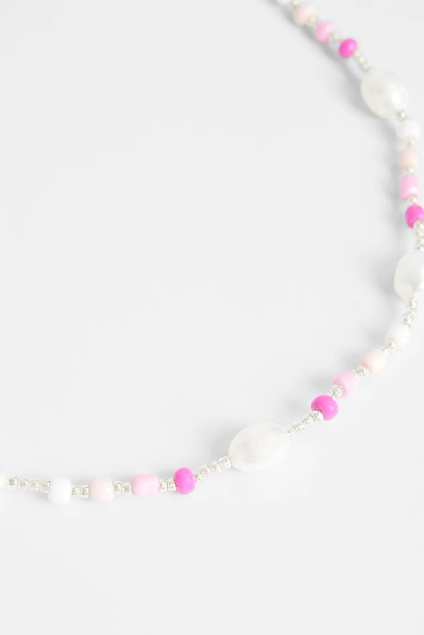 7mm Freshwater Pearl & Pink Bead Necklace - Image 2