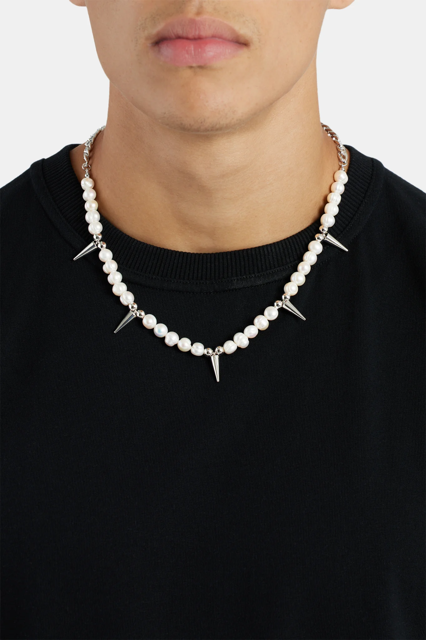 7mm Freshwater Pearl & Spike Necklace - Image 2