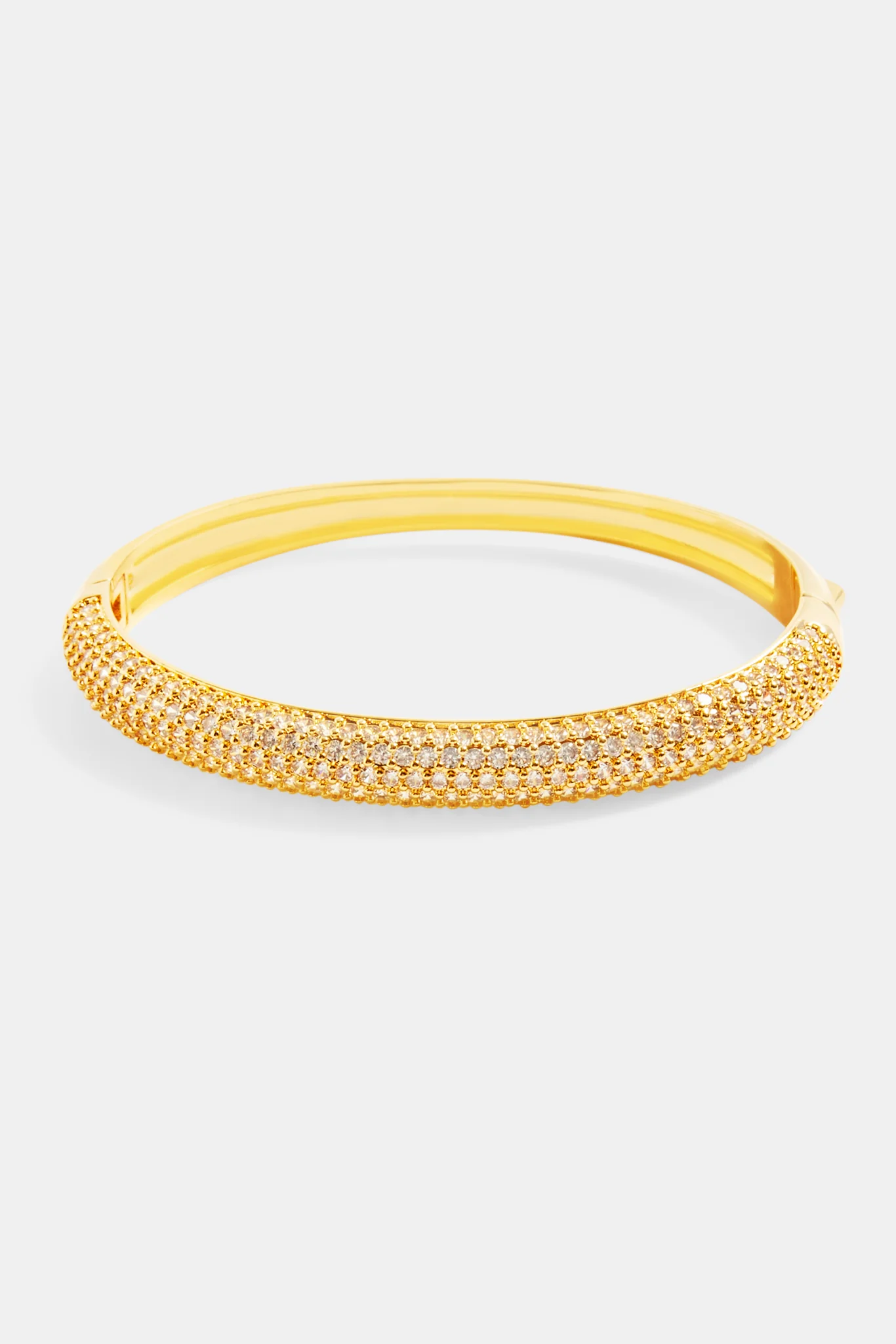 7mm Gold Plated Iced CZ Pave Bangle - Image 2