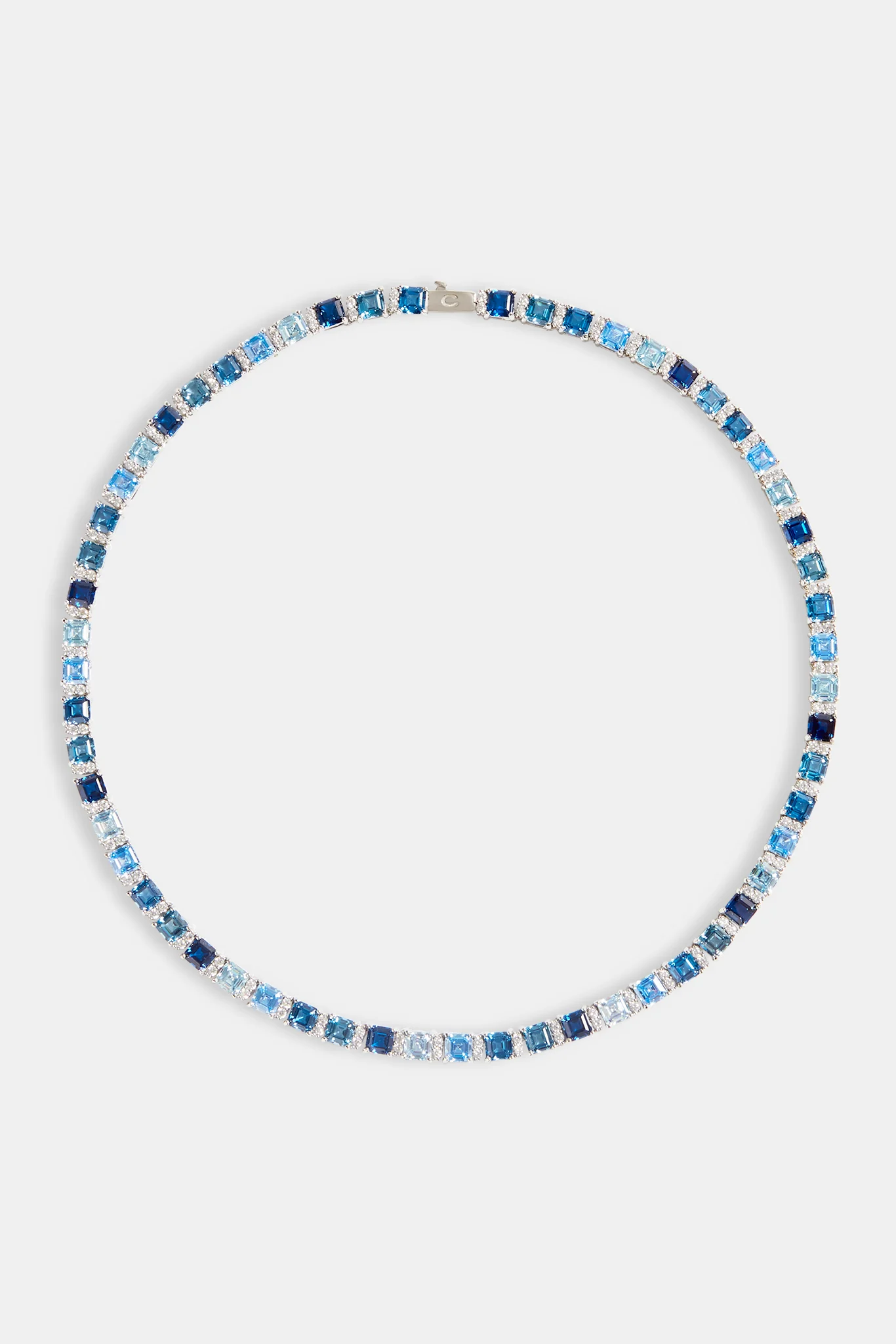 7mm Iced Blue CZ Square Tennis Chain - Image 4
