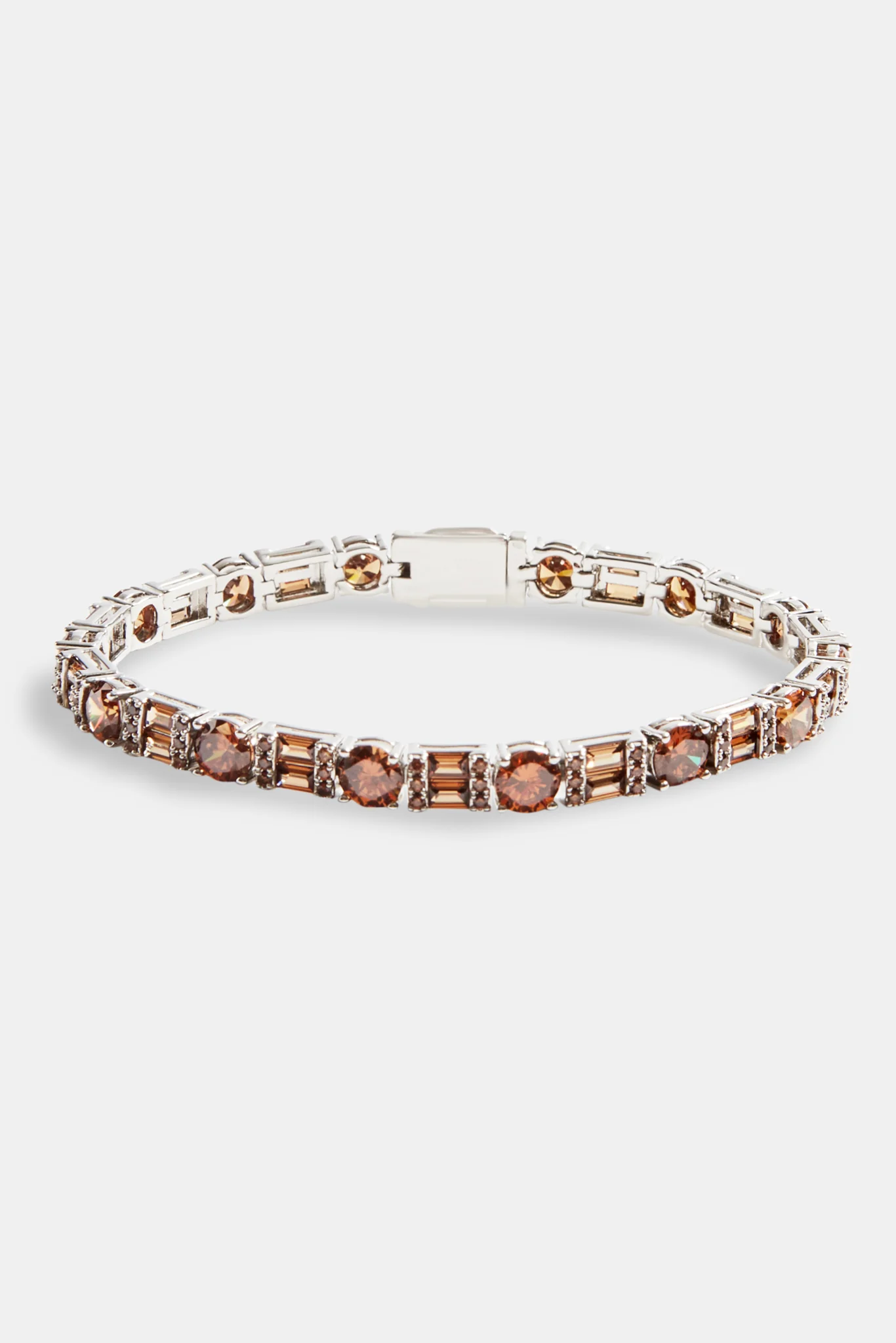 7mm Iced CZ Chocolate Round & Rectangle Mix Tennis Bracelet - Image 2