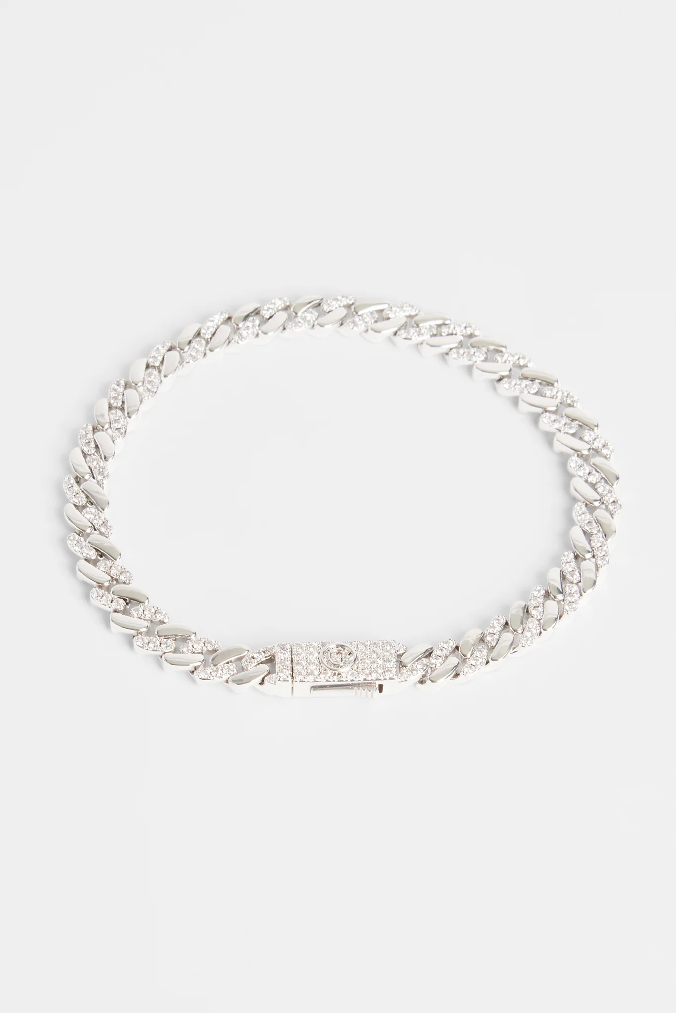 7mm Polished And Iced Prong Bracelet