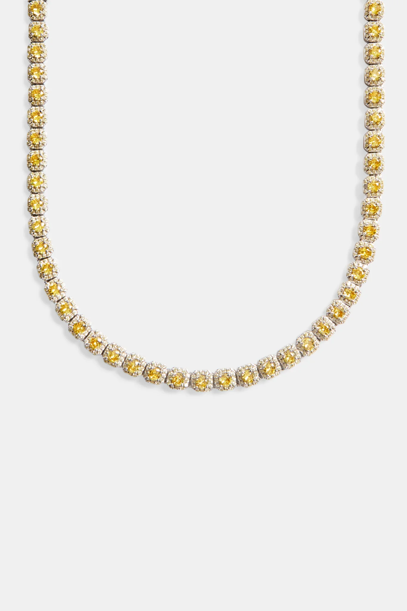 7mm Yellow Iced Clustered Tennis Chain Choker - Image 2