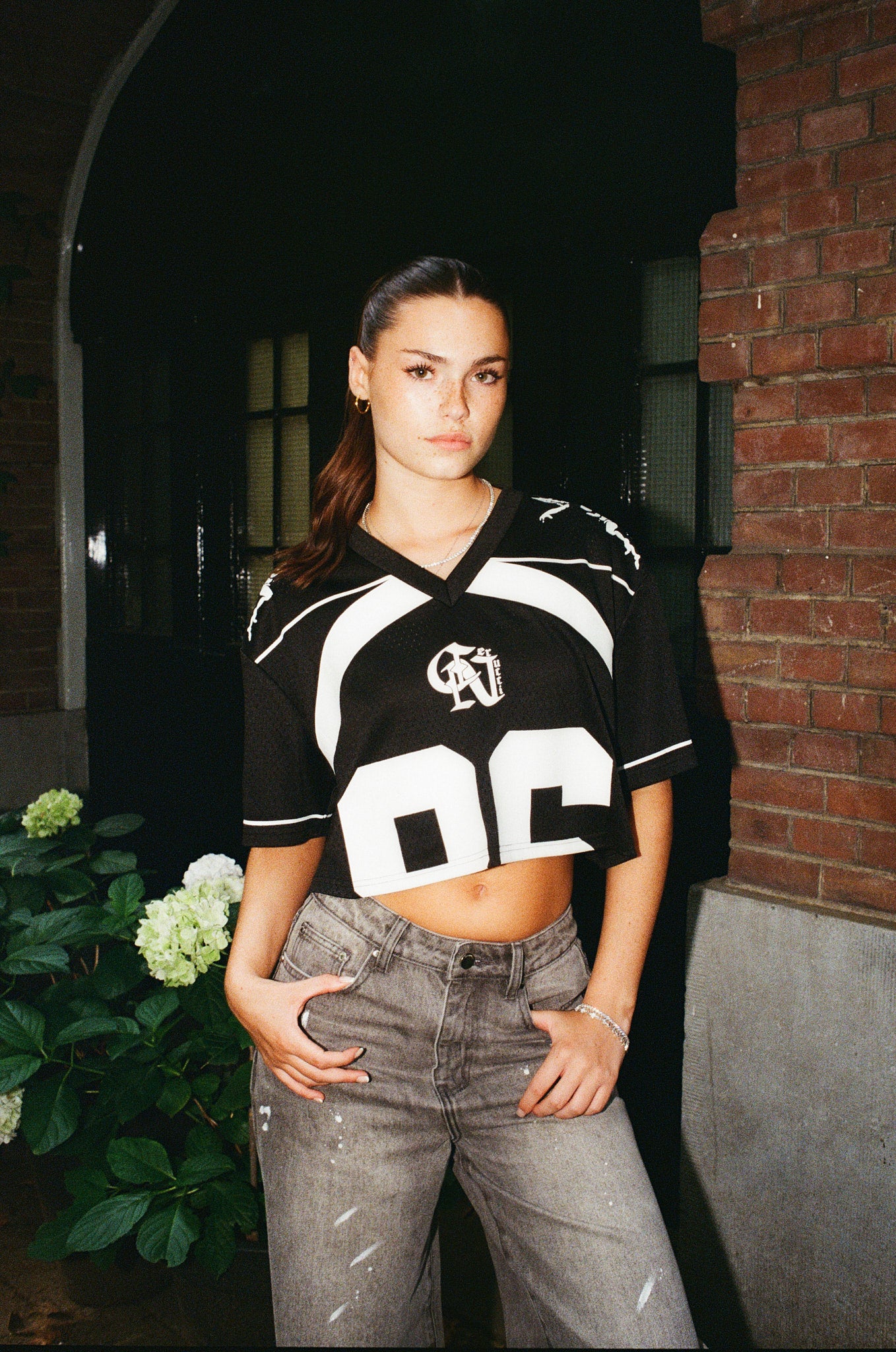 86 Cropped Mesh Top - Black - Image 2