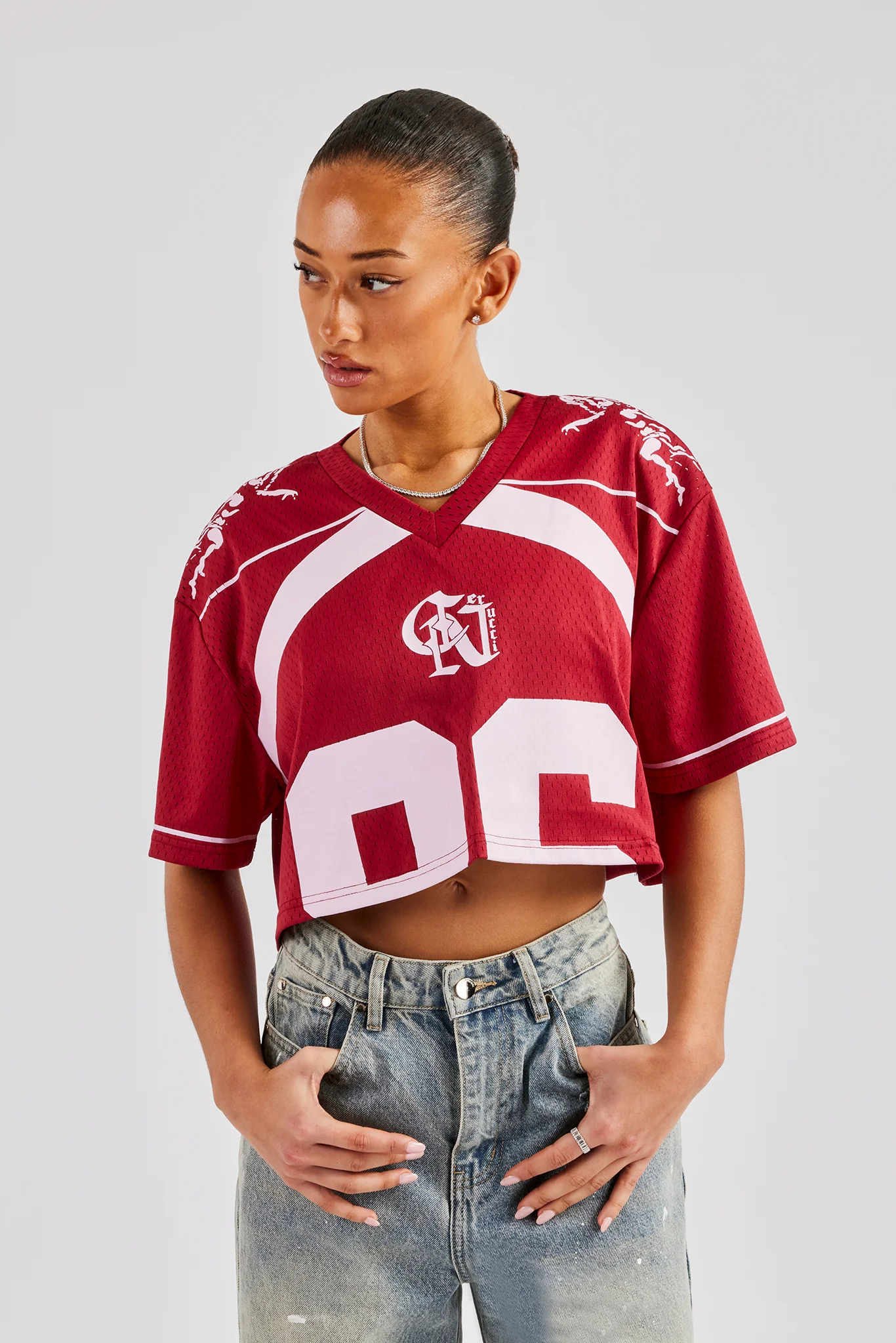 86 Cropped Mesh Top - Cherry Red - Image 6