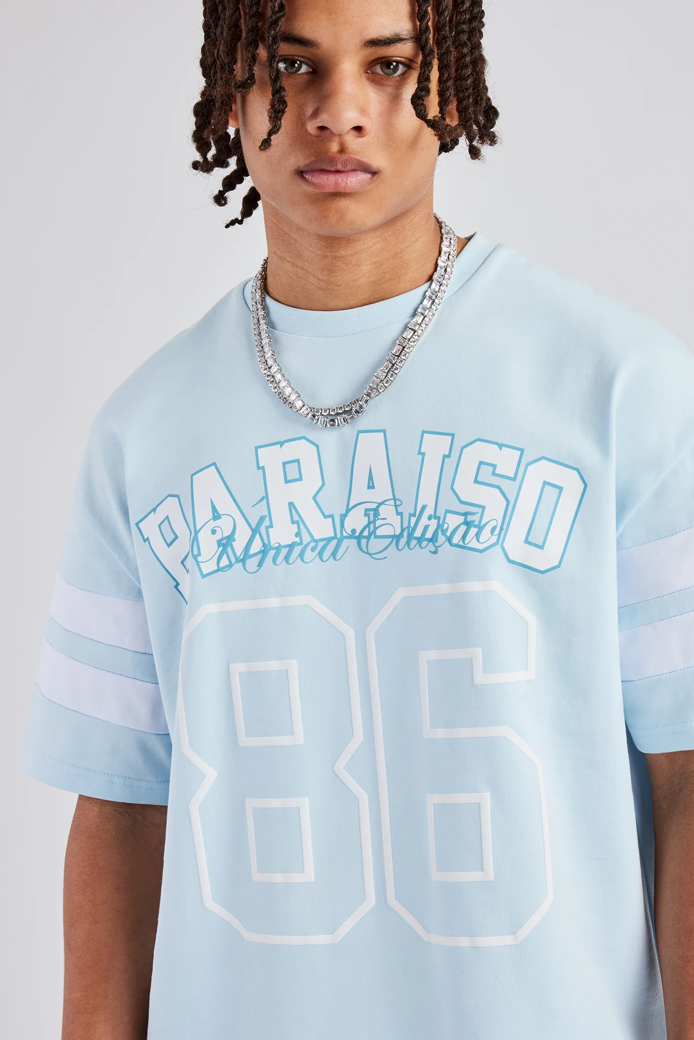 86 Varsity Skater T-Shirt - Light Blue - Image 2