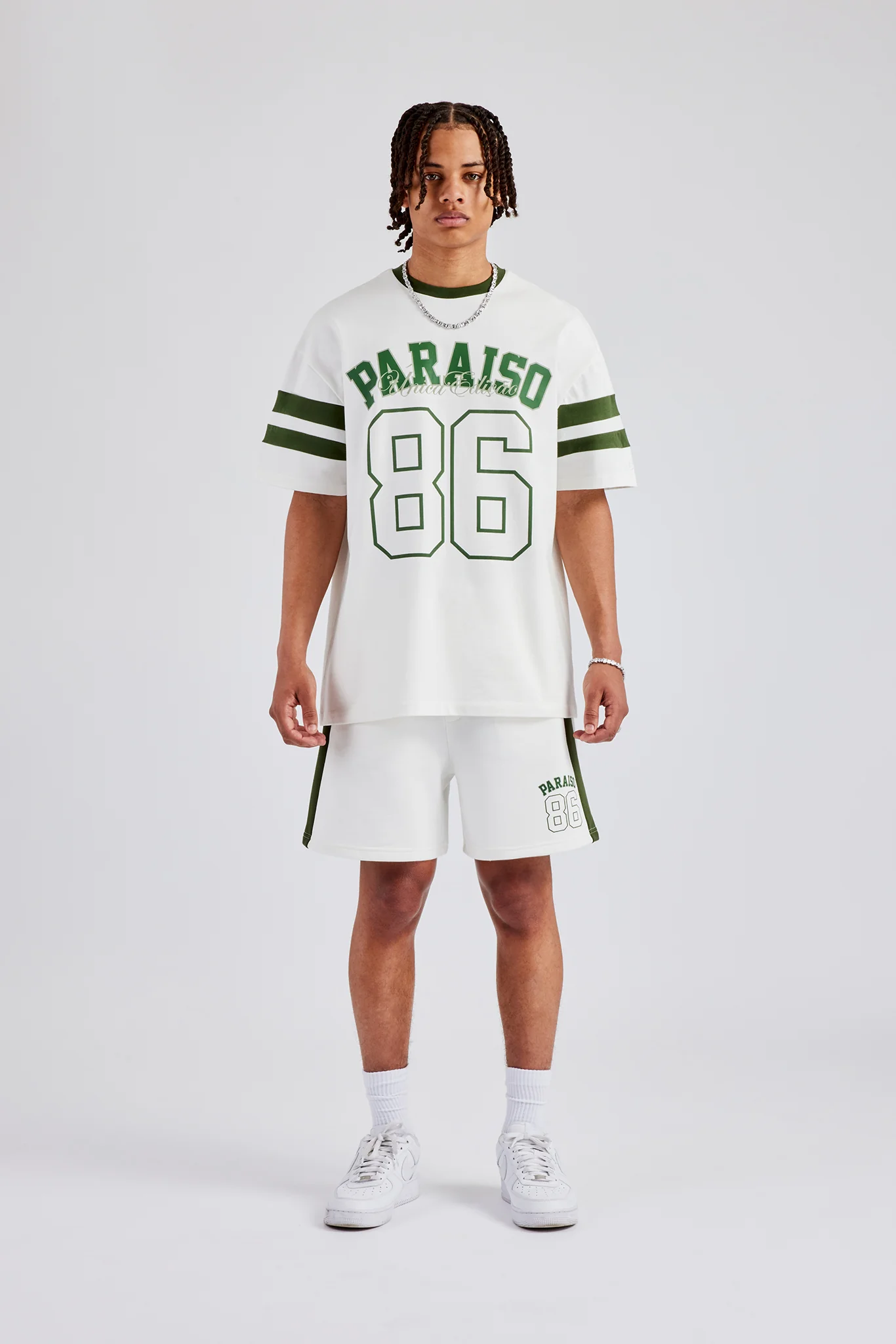86 Varsity Skater T-Shirt & Short Set - Off White - Image 2