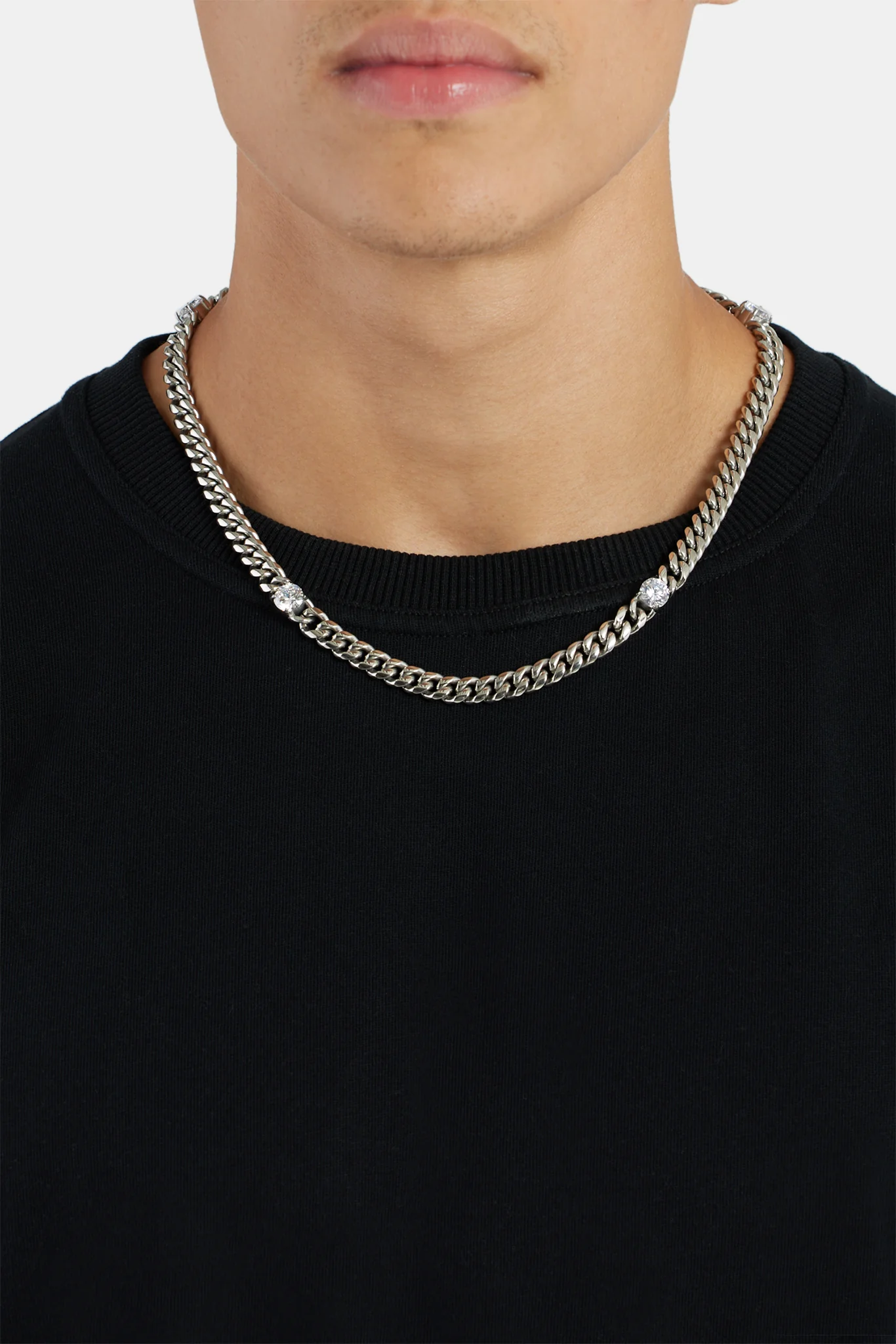 8mm Clear Stone Cuban Chain - Image 2