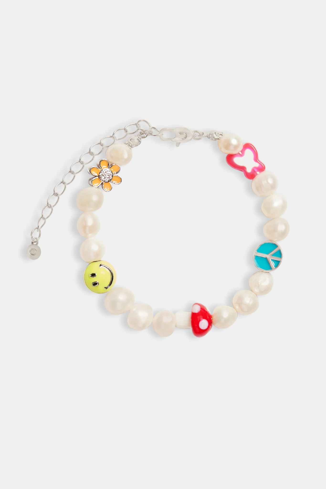 8mm Freshwater Pearl Mixed Motif Bead Bracelet - Image 2