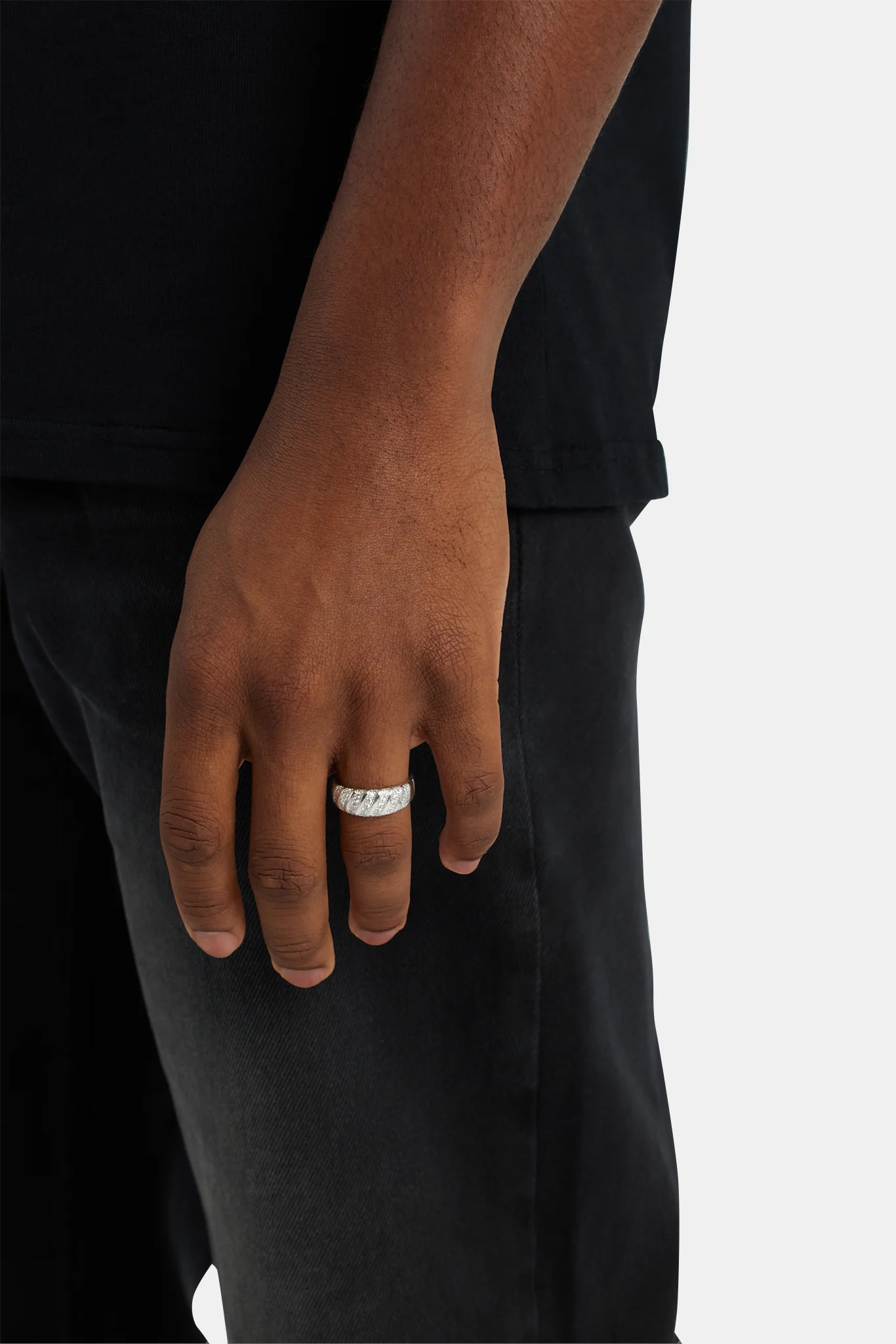 8mm Iced CZ Mix Band Ring - Image 2