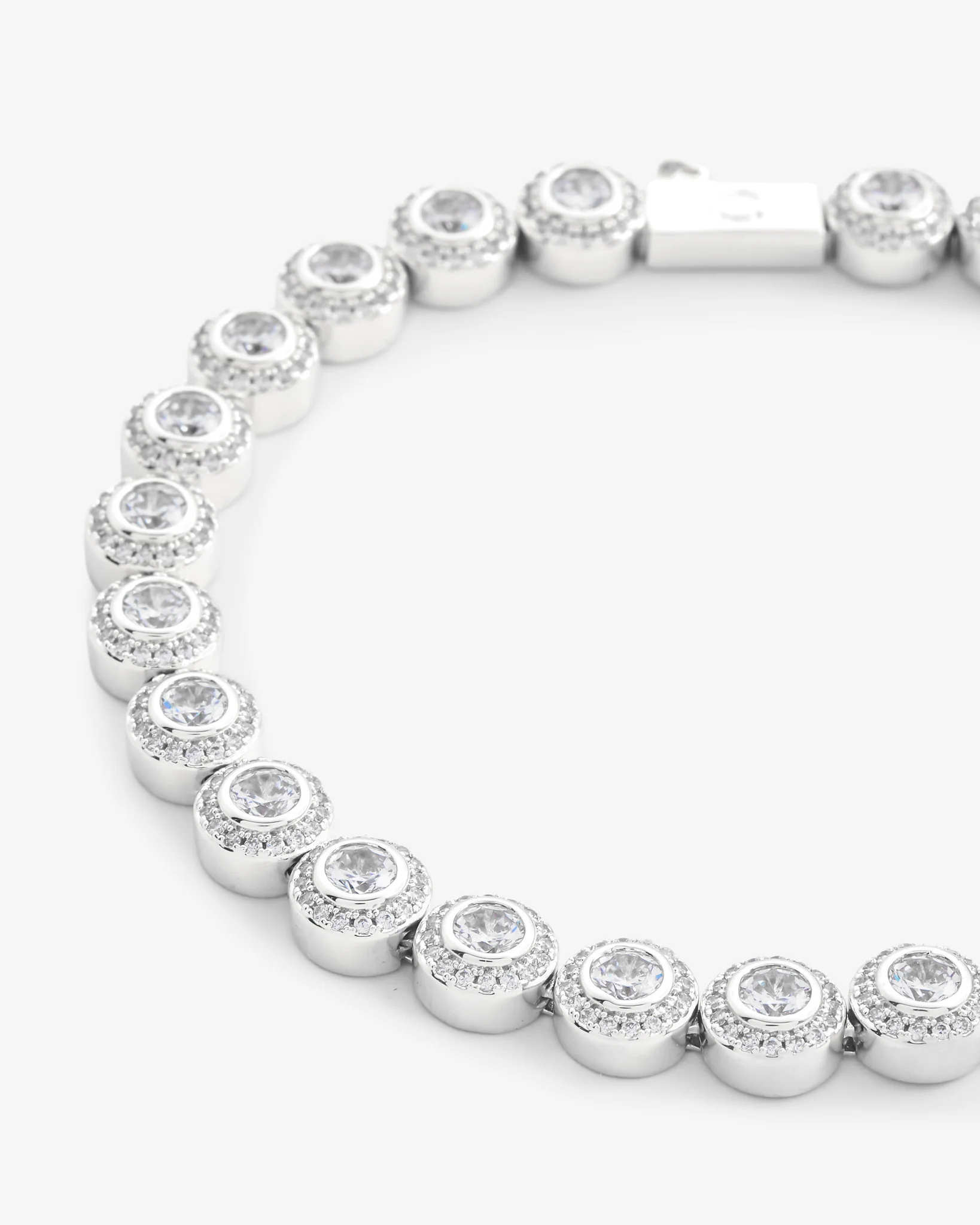 8mm Round Clustered Tennis Bracelet - Image 2