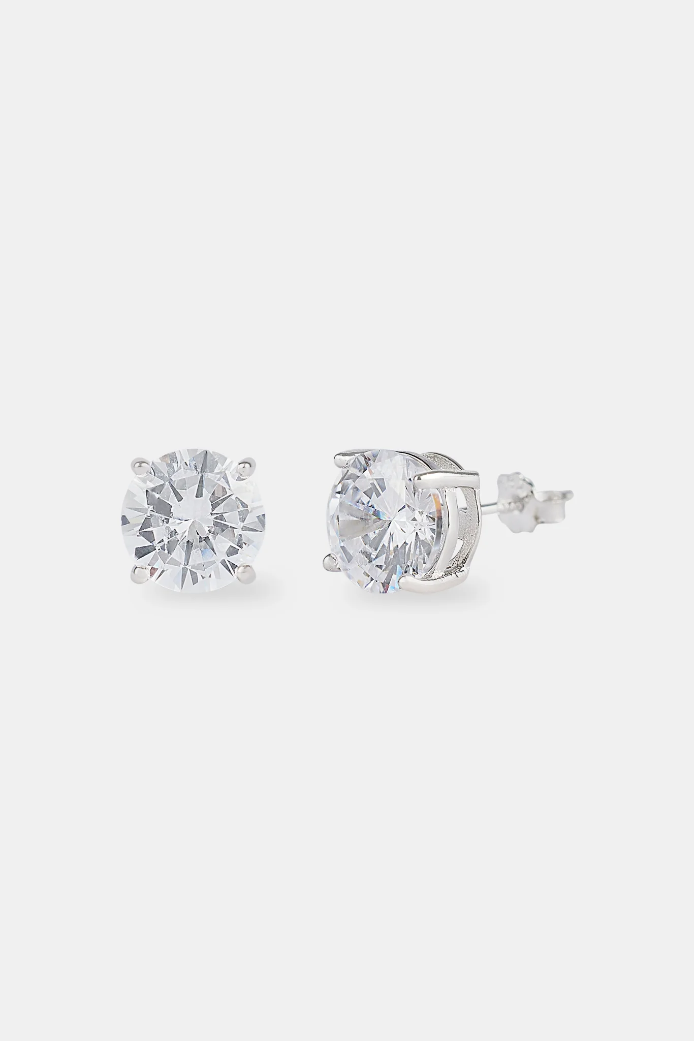 8mm Round Cut Stud Earrings