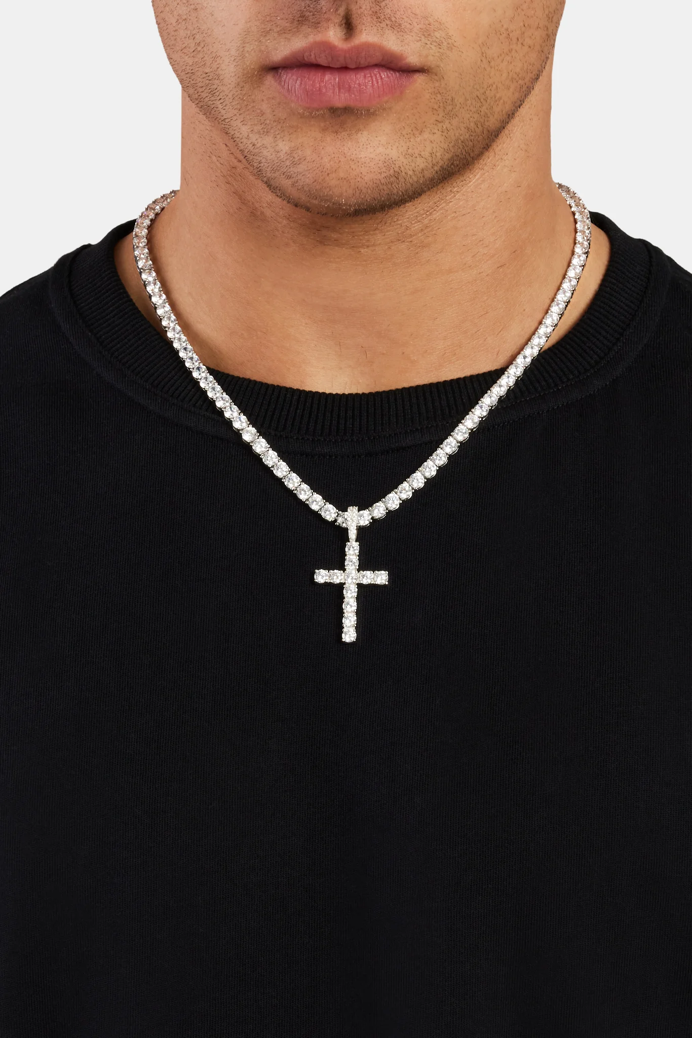 925 Cross Pendant - White - Image 2