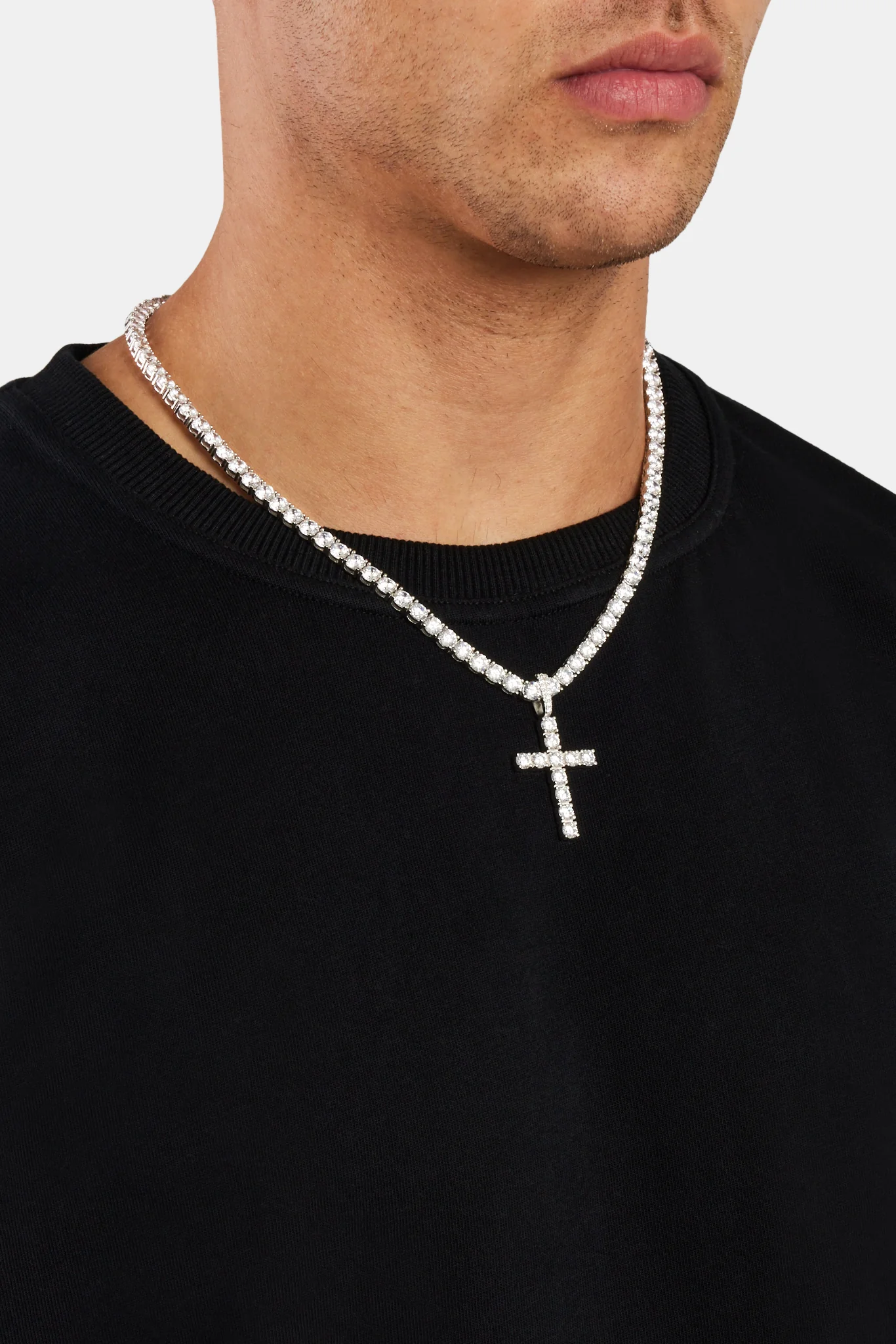 925 Cross Pendant - White - Image 3