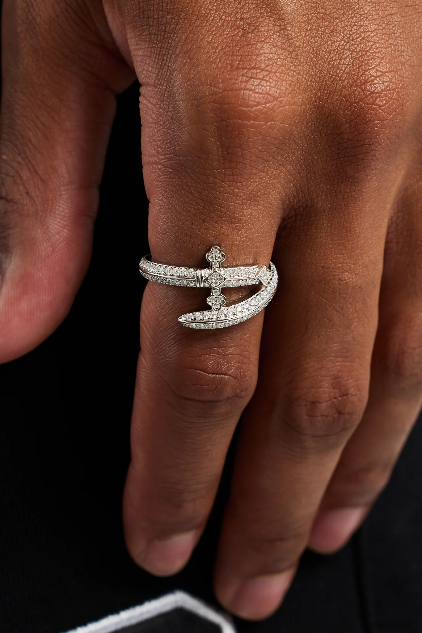 925 CZ Cross Wrap Around Ring - Image 2