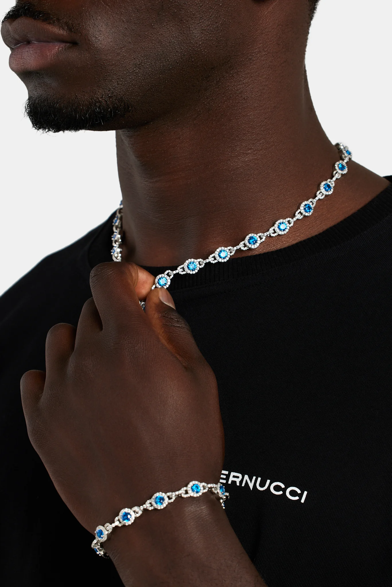 9mm Blue Centre Link Bracelet - Image 3