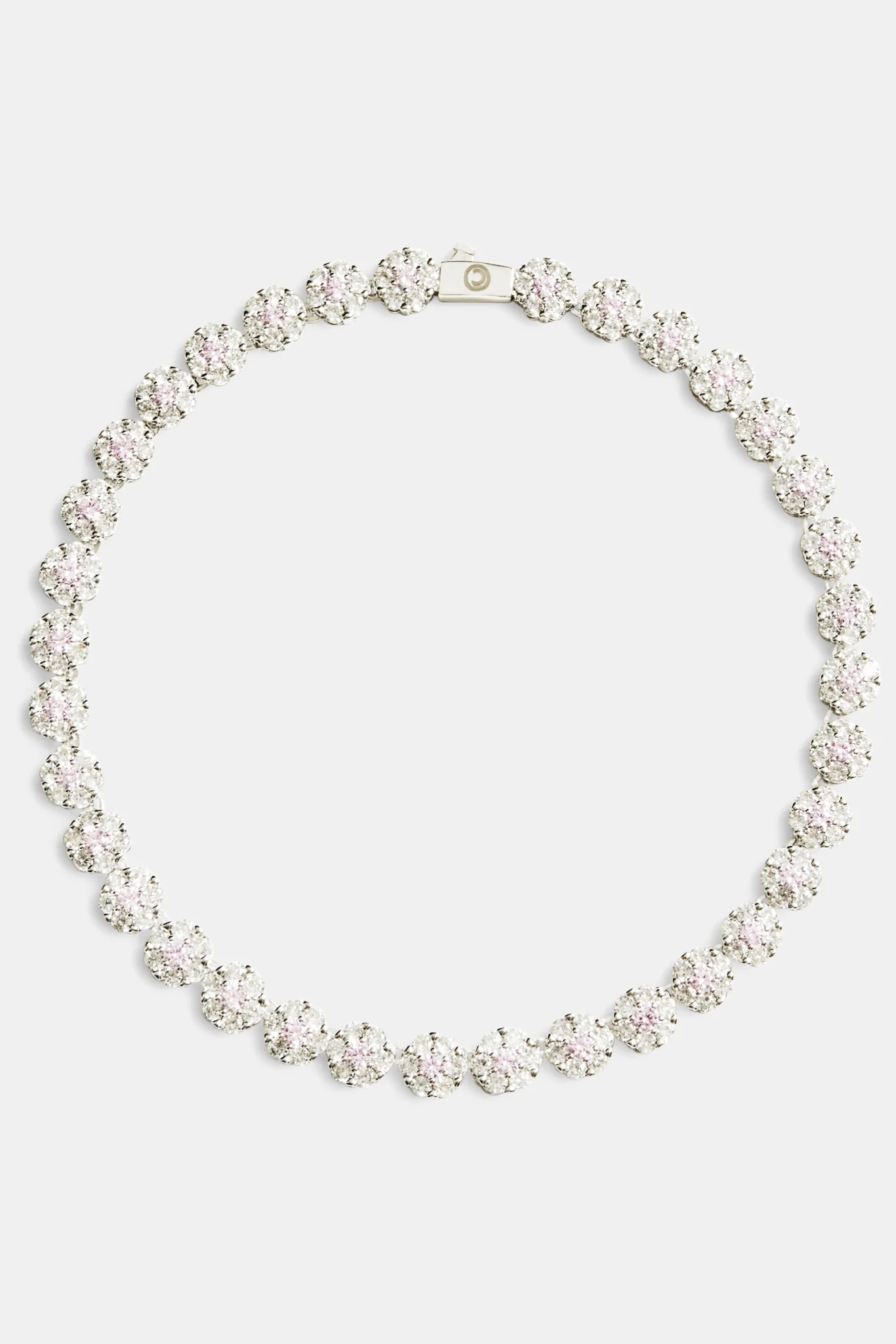 9mm Iced CZ Clear Flower Tennis Necklace - Image 2