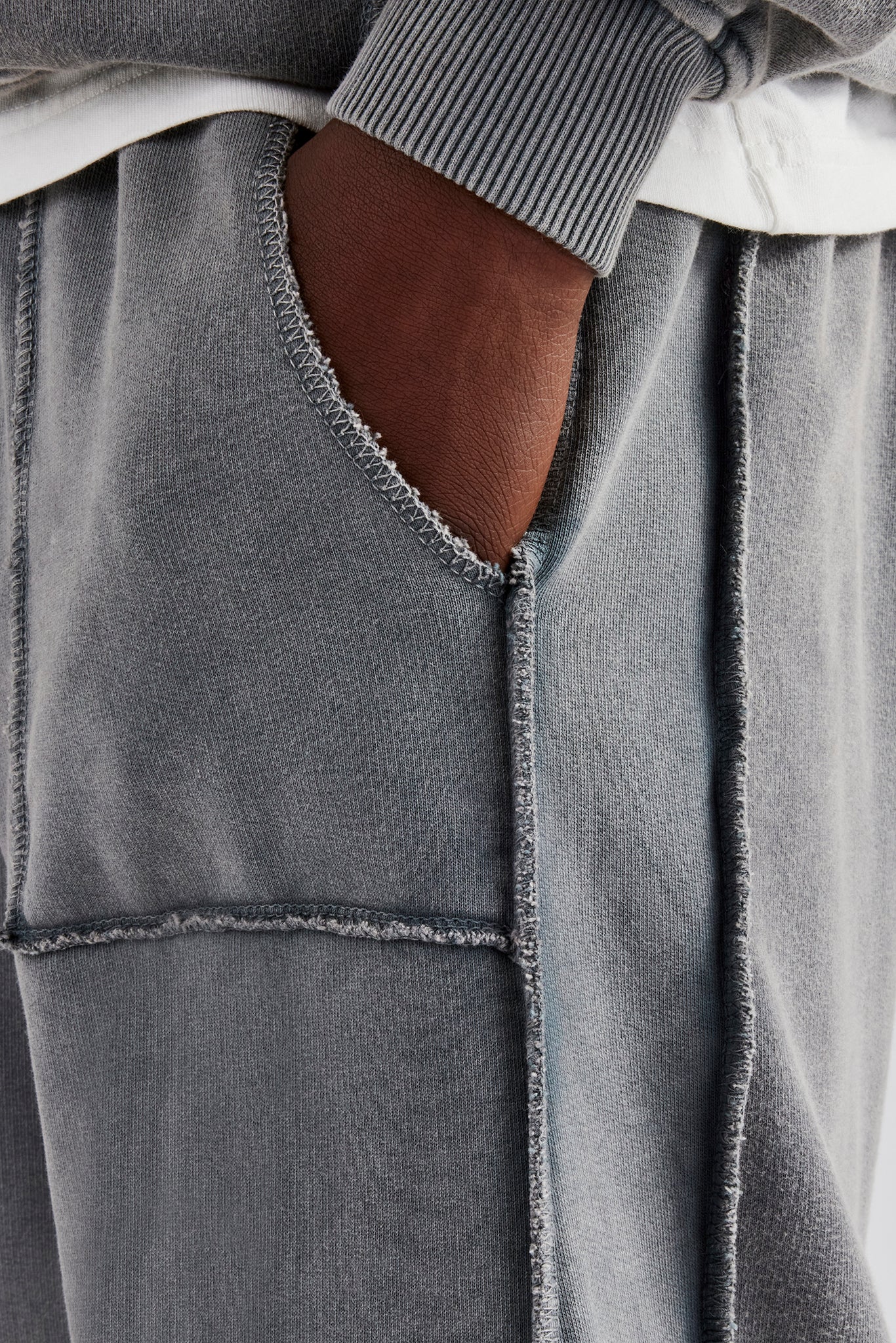 Acid Exposed Seam Jogger - Charcoal - Image 2
