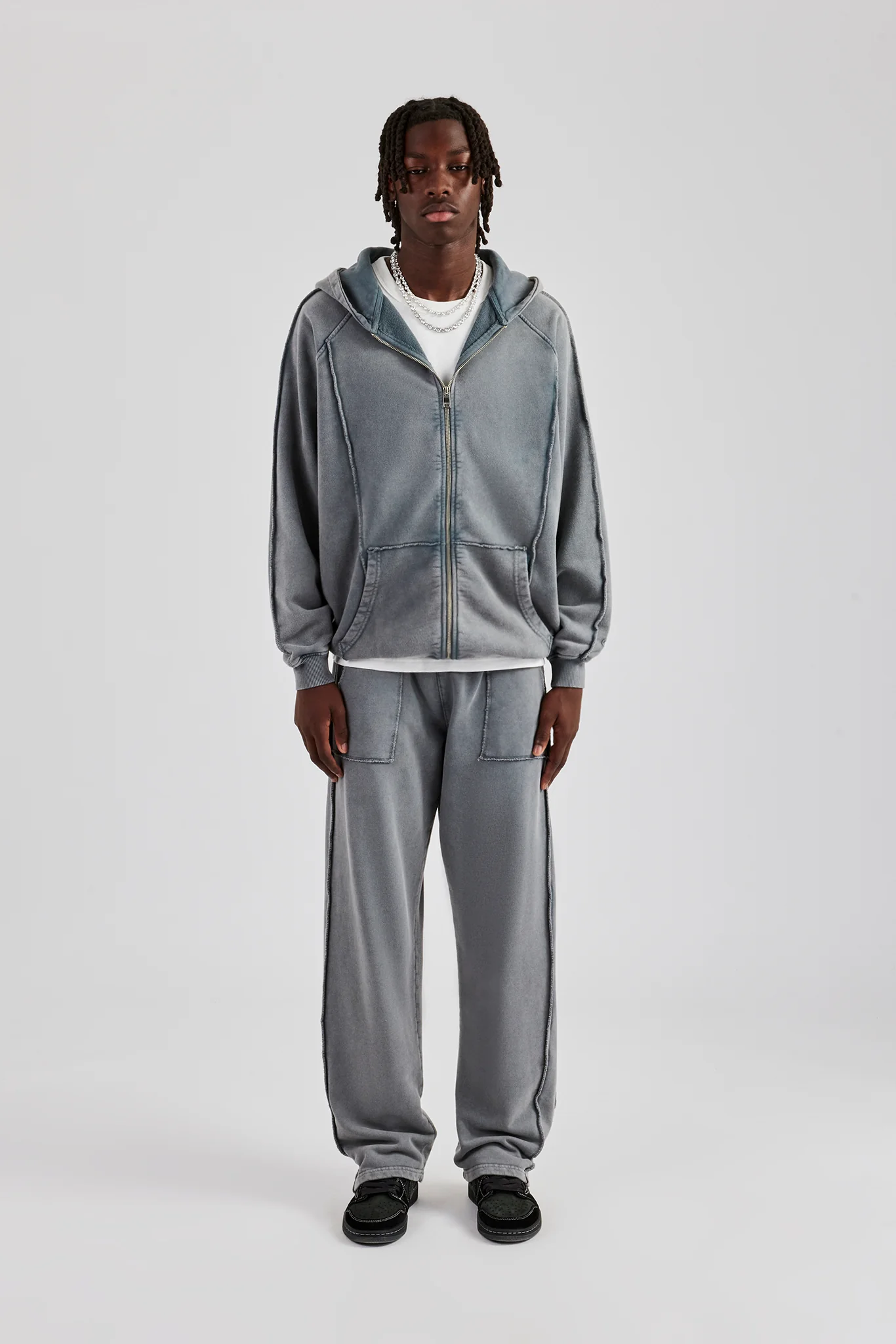 Acid Exposed Seam Jogger - Charcoal - Image 4