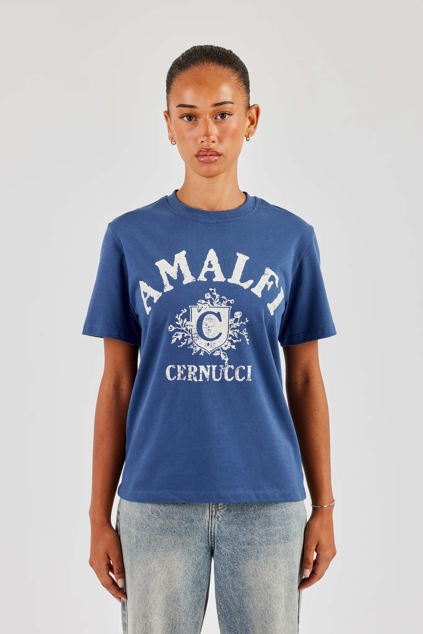 Amalfi Print Regular T-Shirt - Navy Blue - Image 2