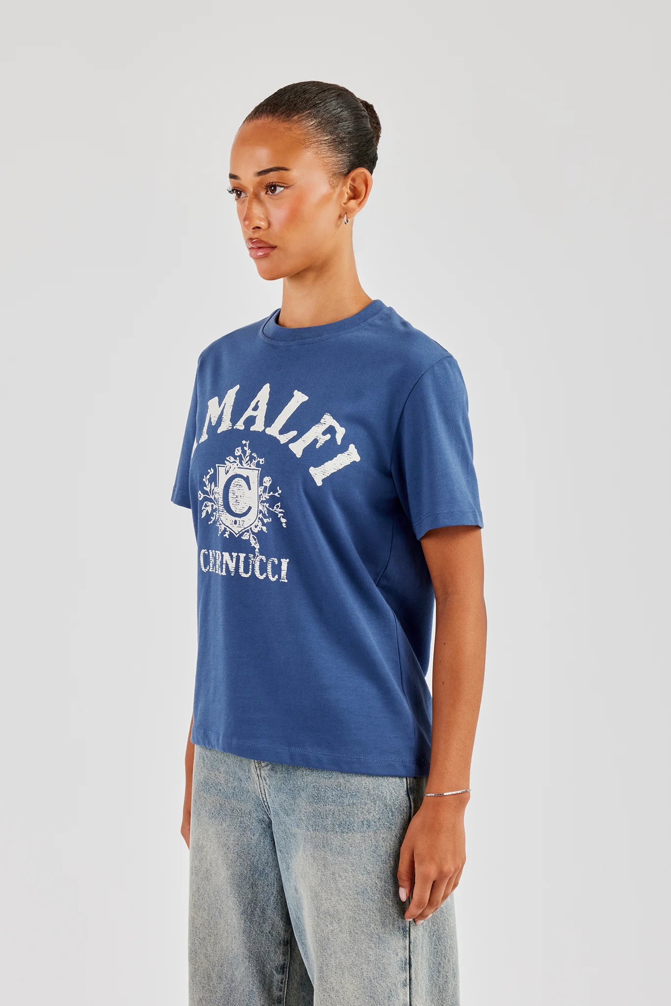 Amalfi Print Regular T-Shirt - Navy Blue - Image 5