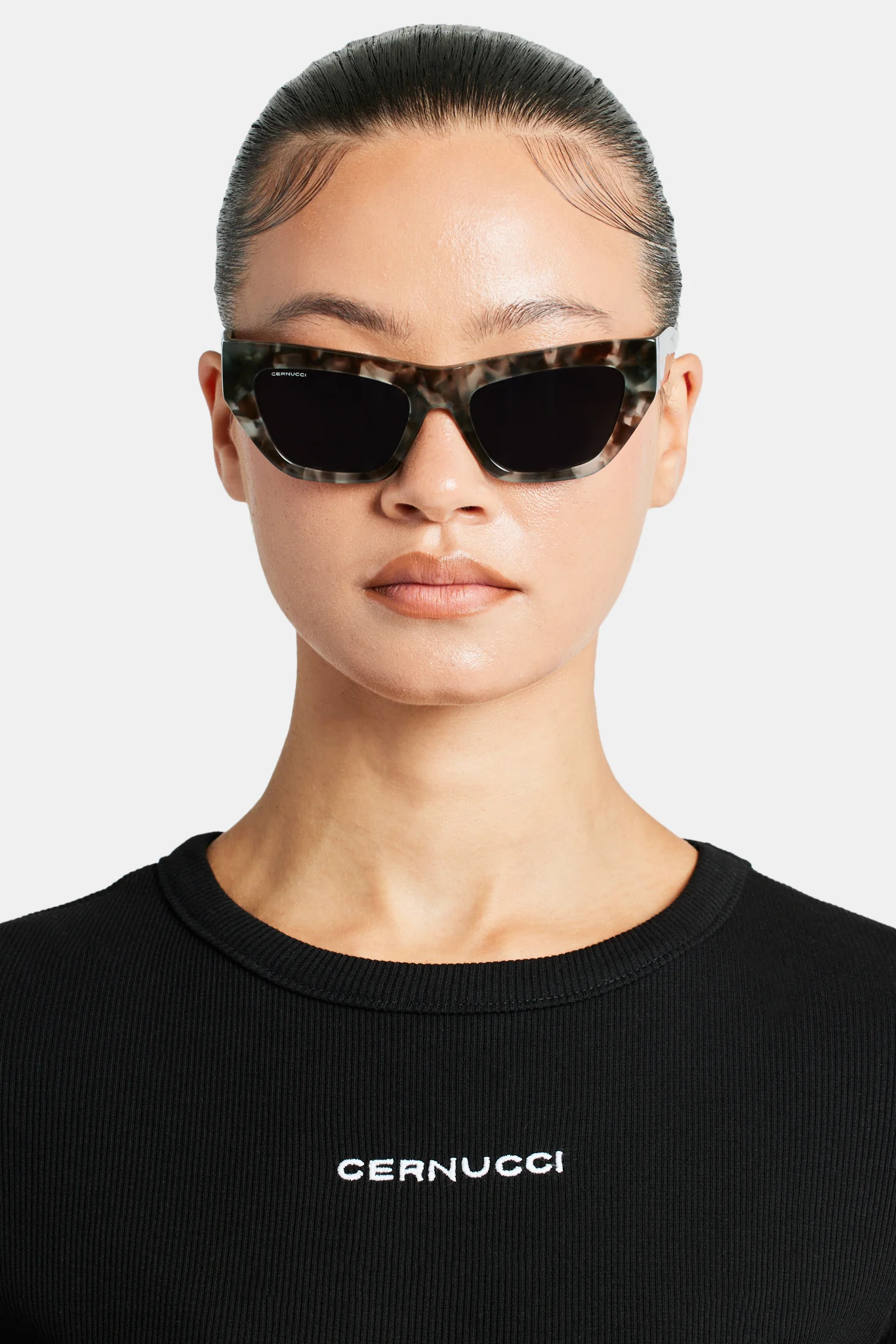 Angled Square Acetate Sunglasses - Tort - Image 3