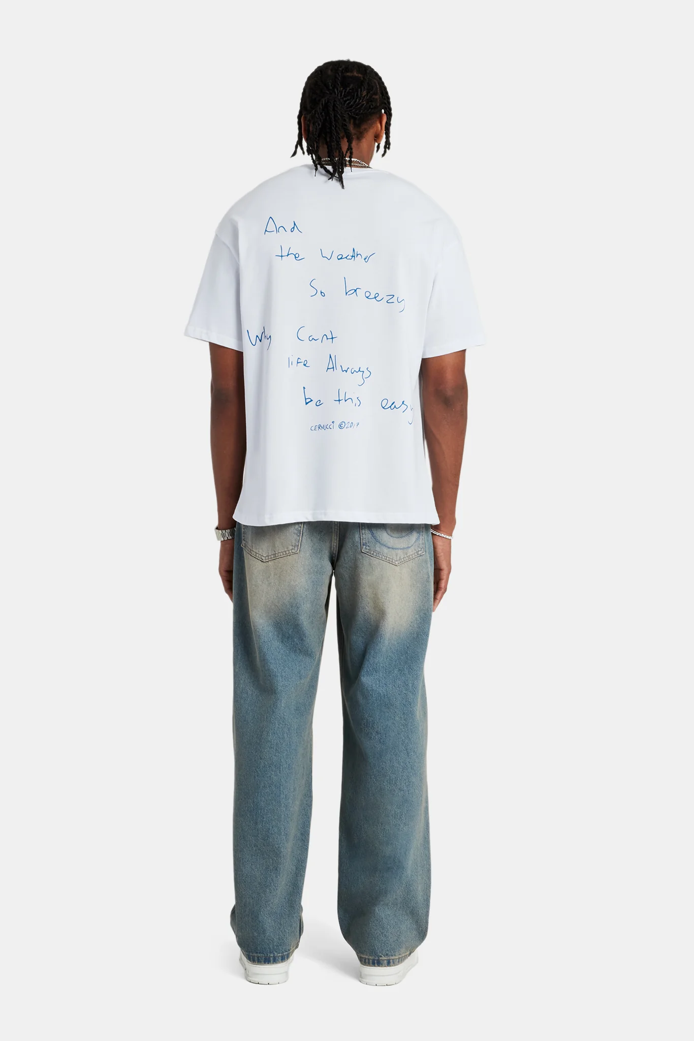 Back Quote Oversized T-Shirt - White - Image 4