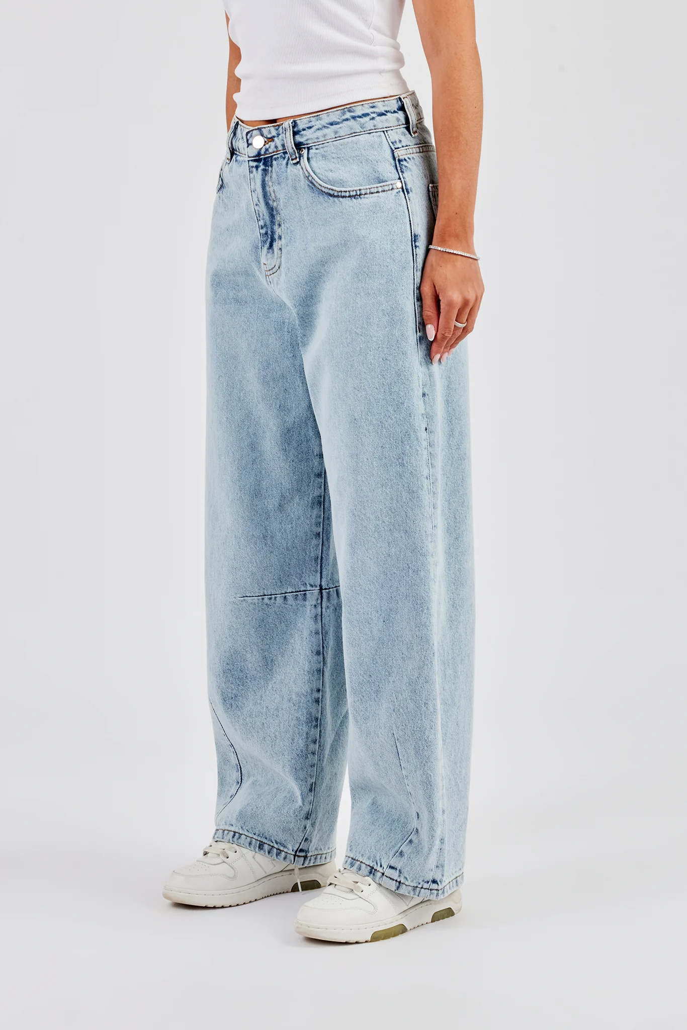 Baggy Balloon Fit Jeans - Light Blue - Image 2