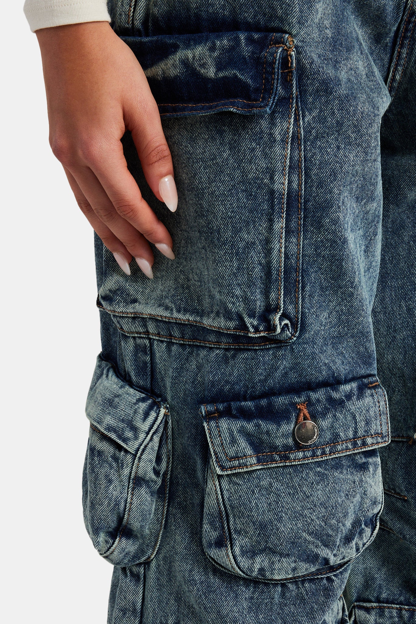 Baggy Cargo Jeans - Blue - Image 3