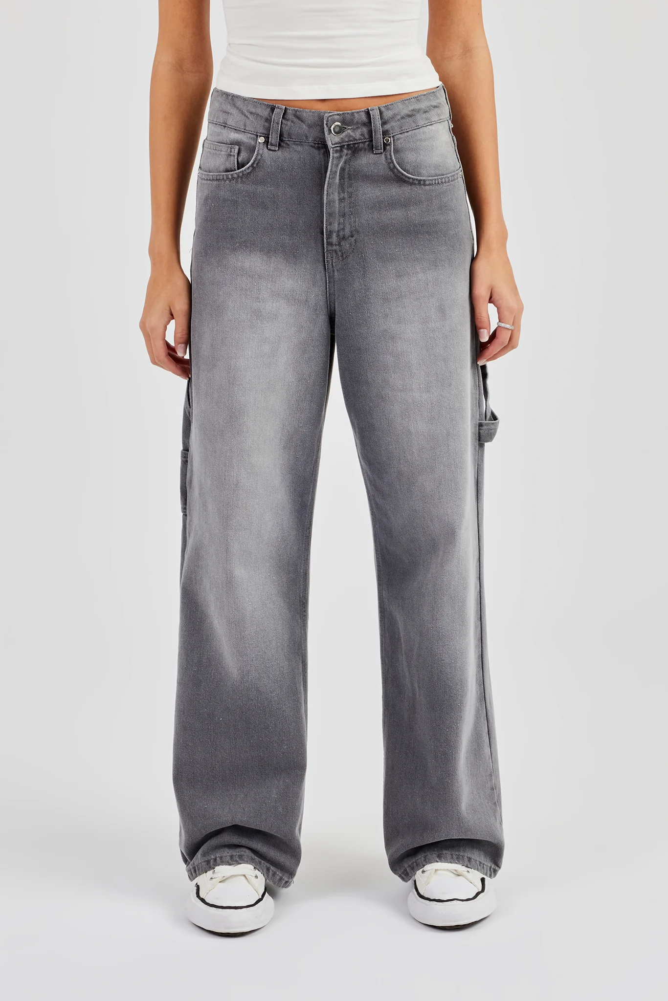 Baggy Carpenter Jean - Washed Grey - Image 2