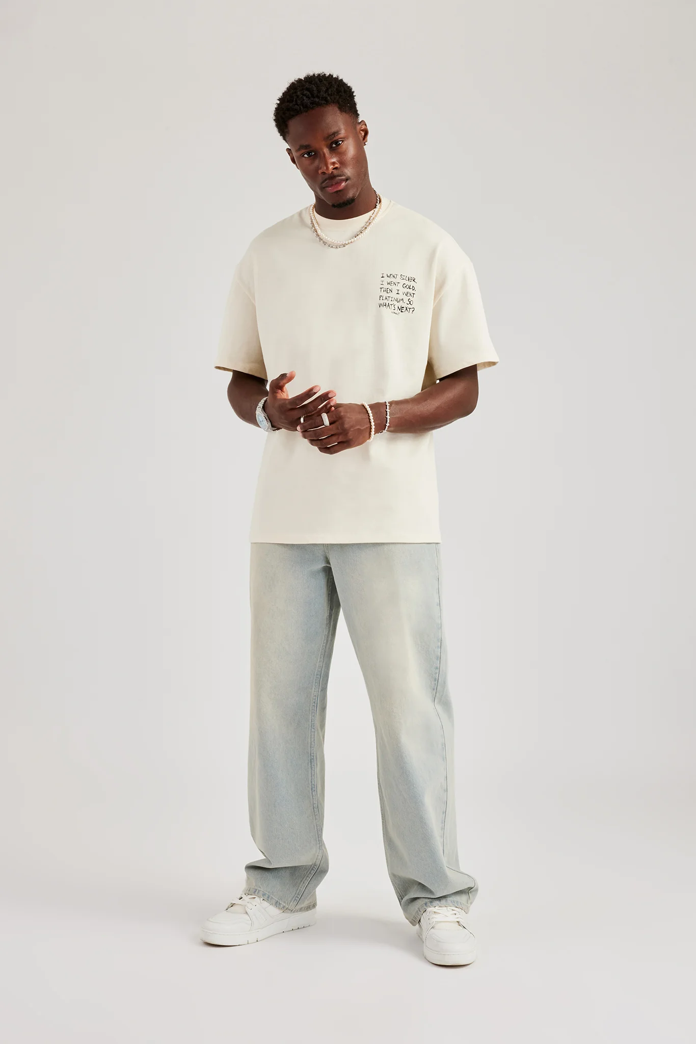 Baggy Fit Jeans - Bleach Wash - Image 3